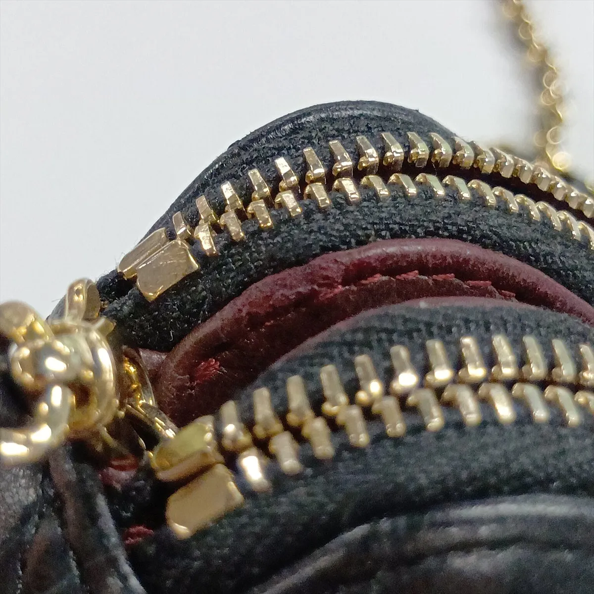 Matelassé Lambskin Chain Wallet, Black with Gold Hardware, 22775163, Serial Number 22 — view 13