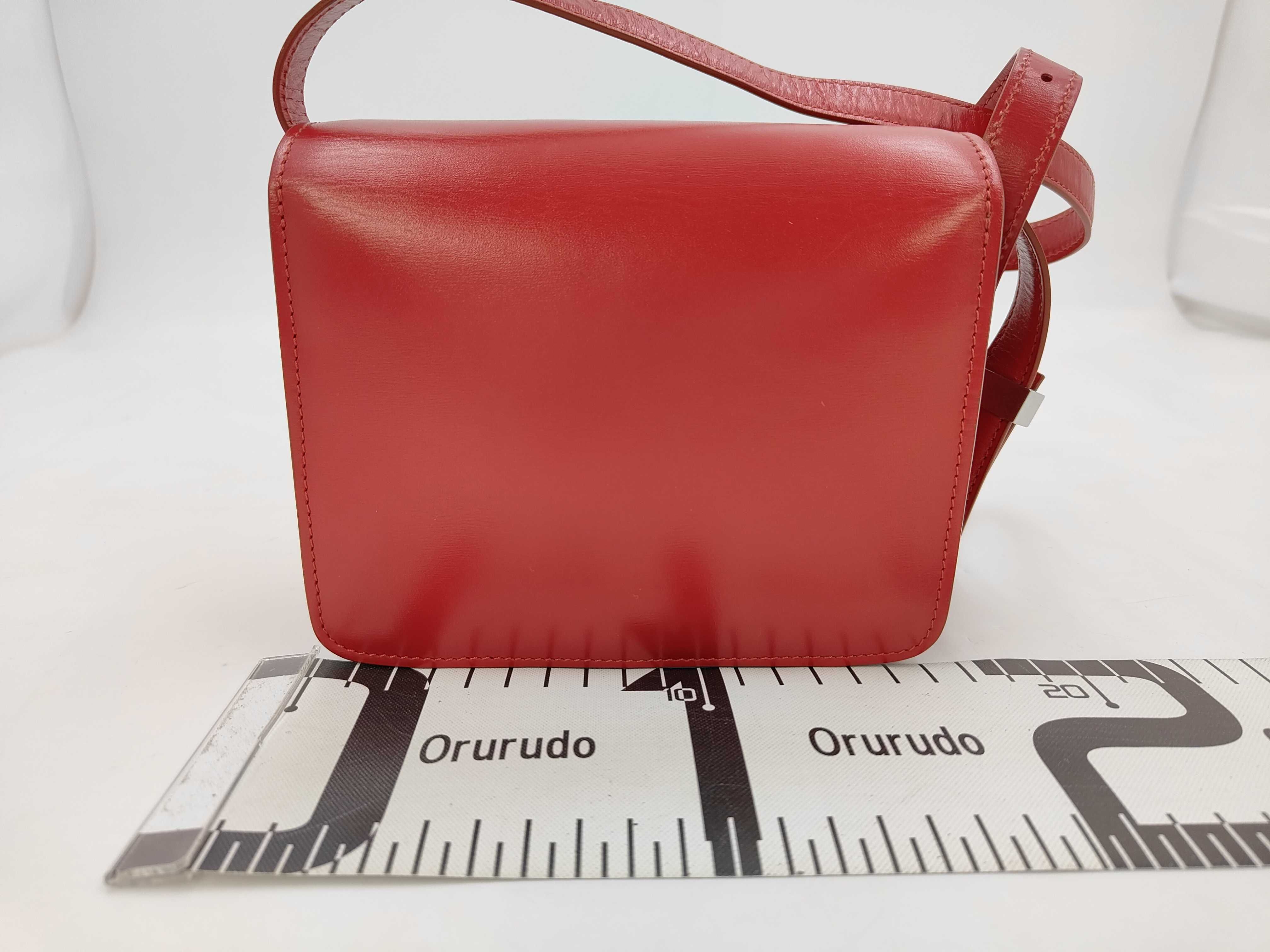 Classic Box Small Leather Shoulder Bag, Red — view 2