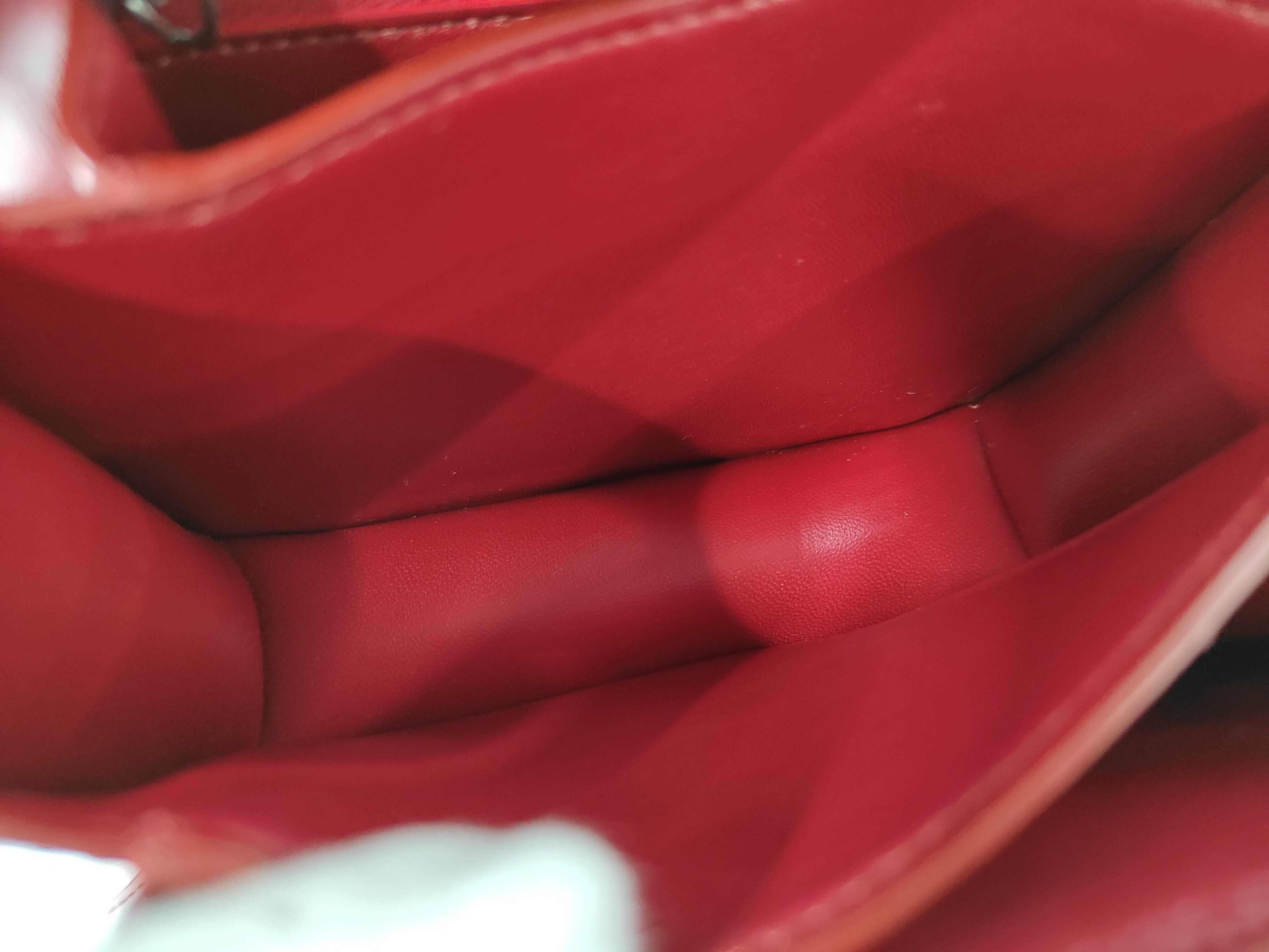 Classic Box Small Leather Shoulder Bag, Red — view 8