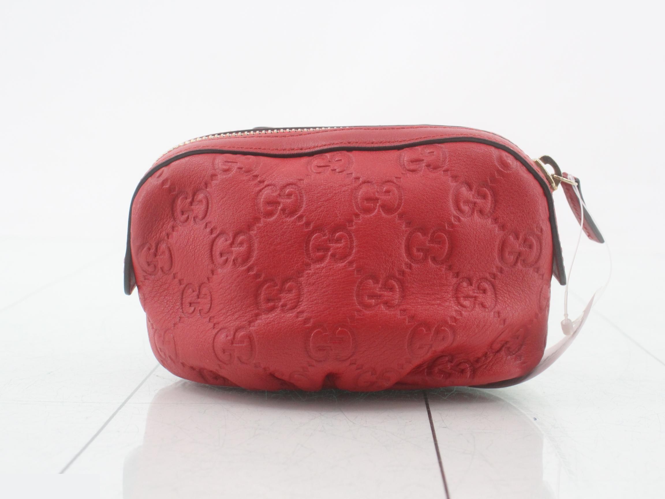 Guccissima (bag) and pouch, red — view 2