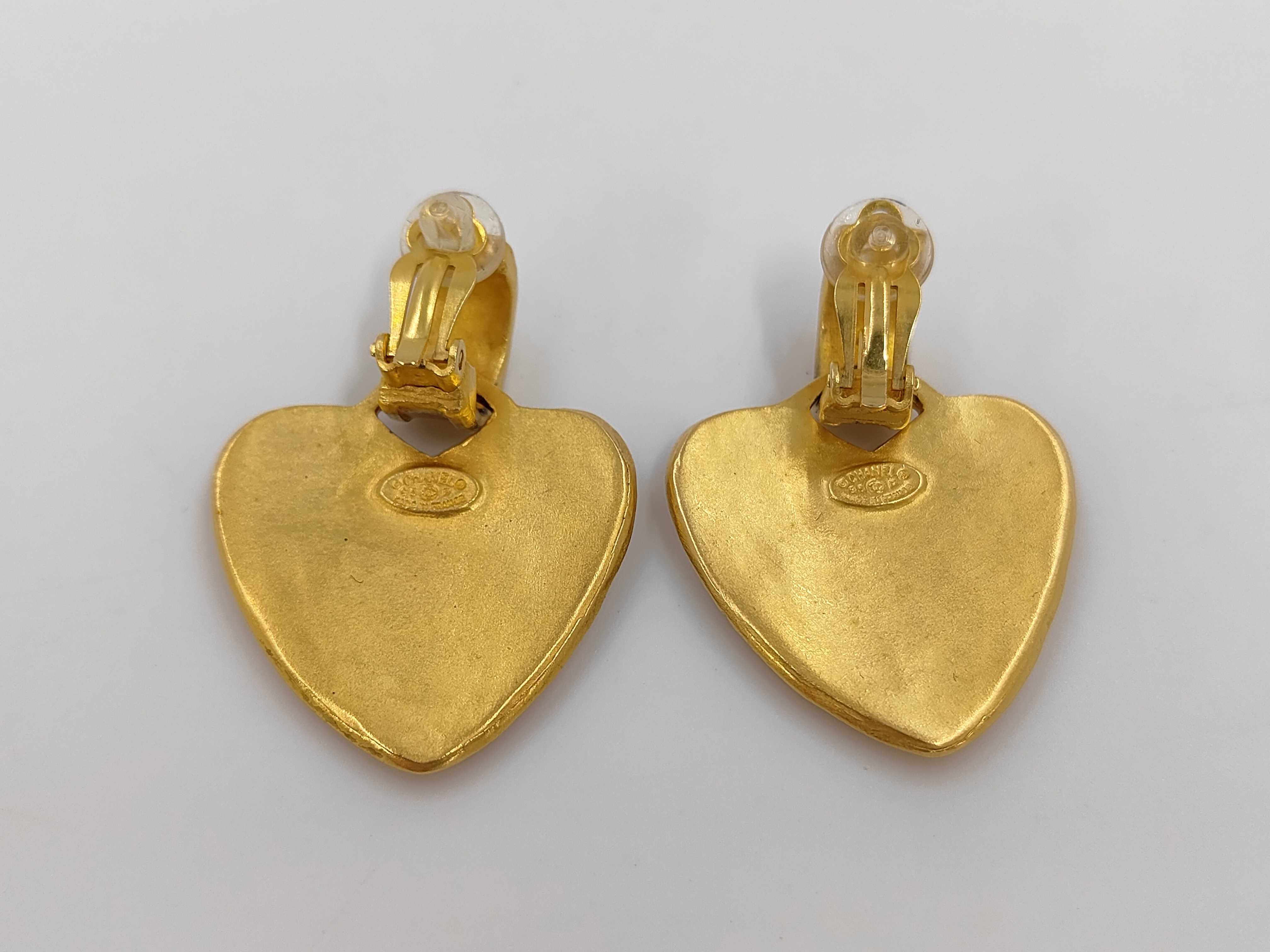 Earrings, Heart Design, Coco Mark, with Original Box. — view 2