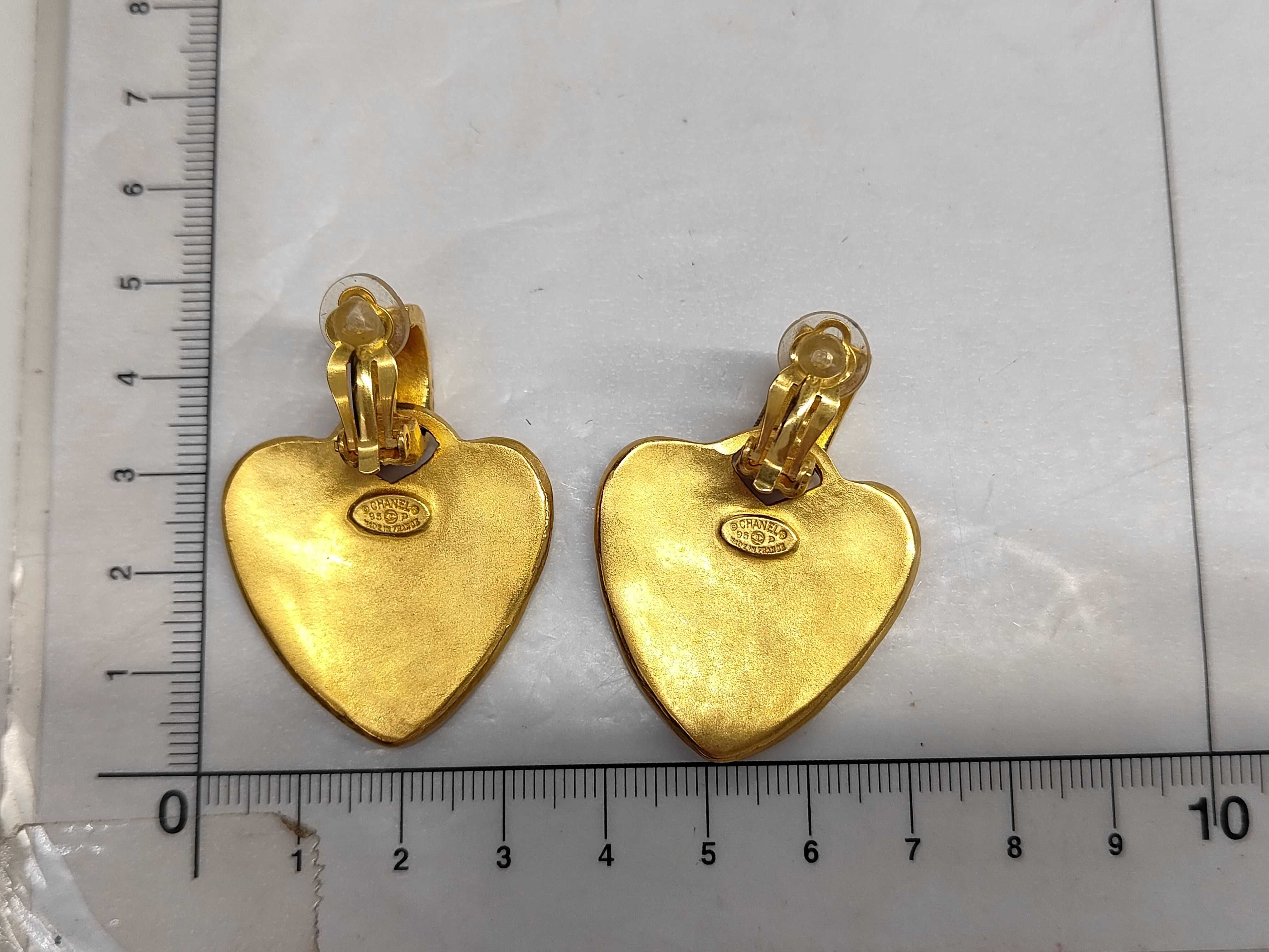 Earrings, Heart Design, Coco Mark, with Original Box. — view 6