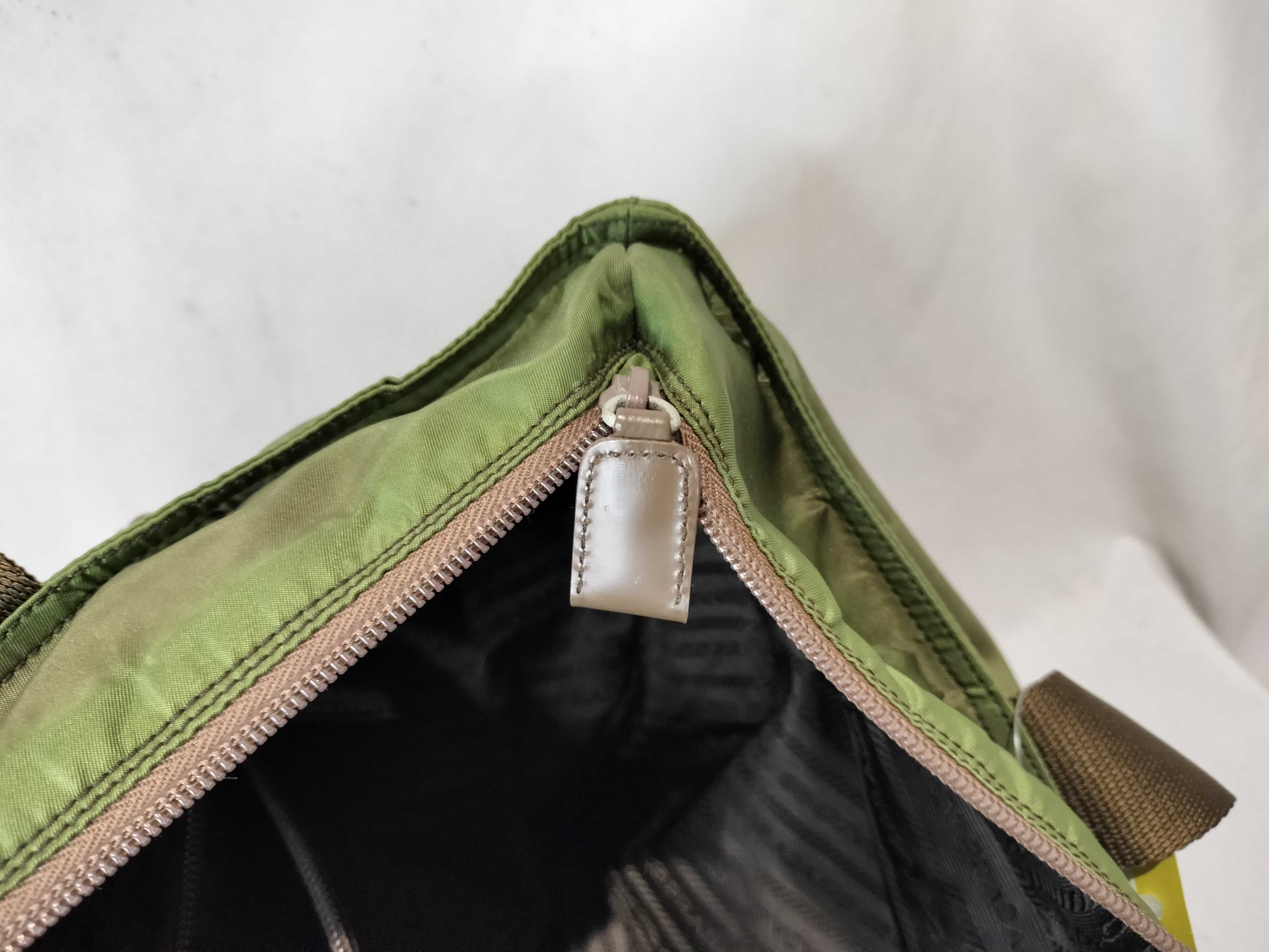 Nylon Tote Handbag, Khaki — view 13