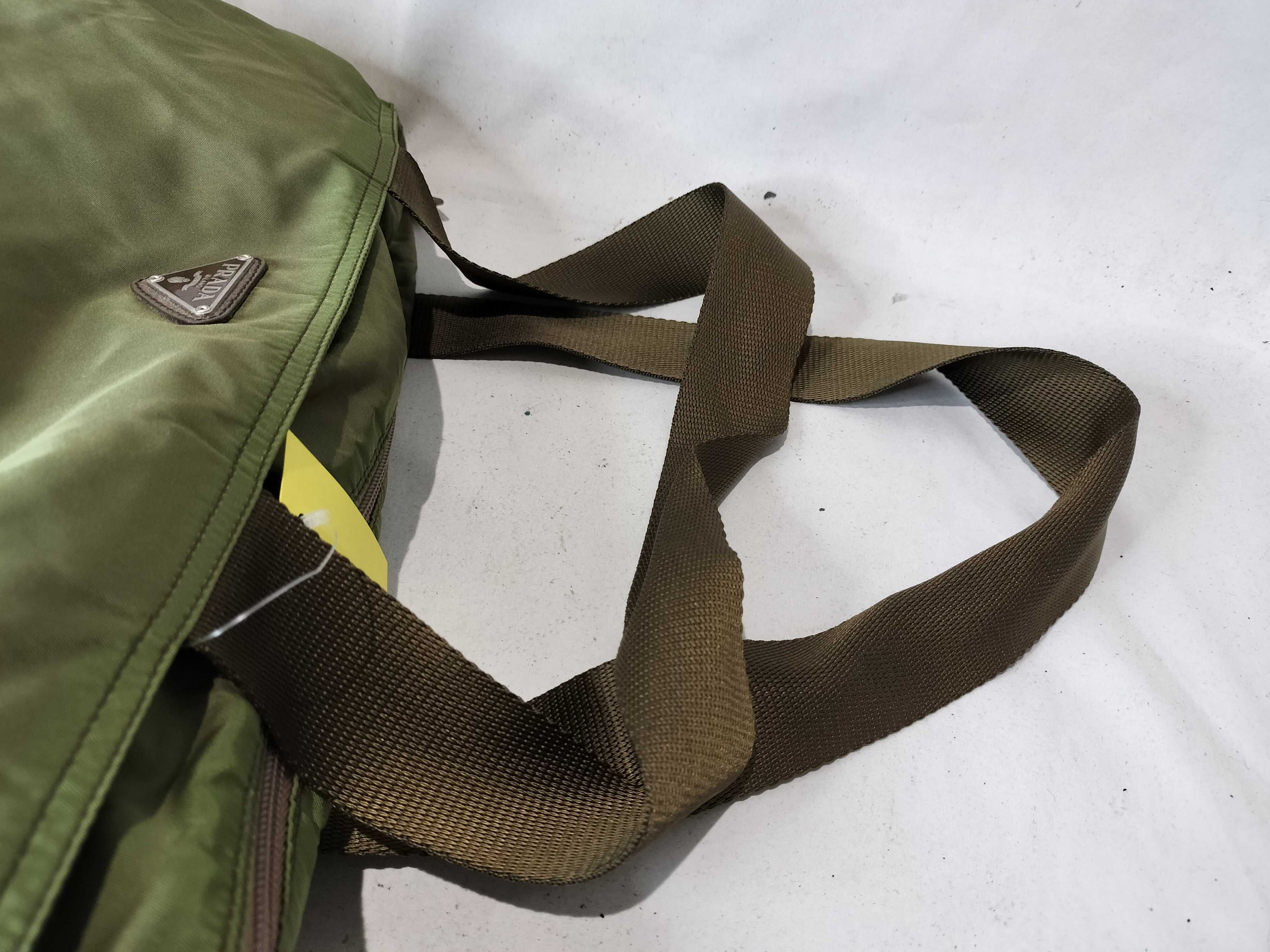 Nylon Tote Handbag, Khaki — view 4