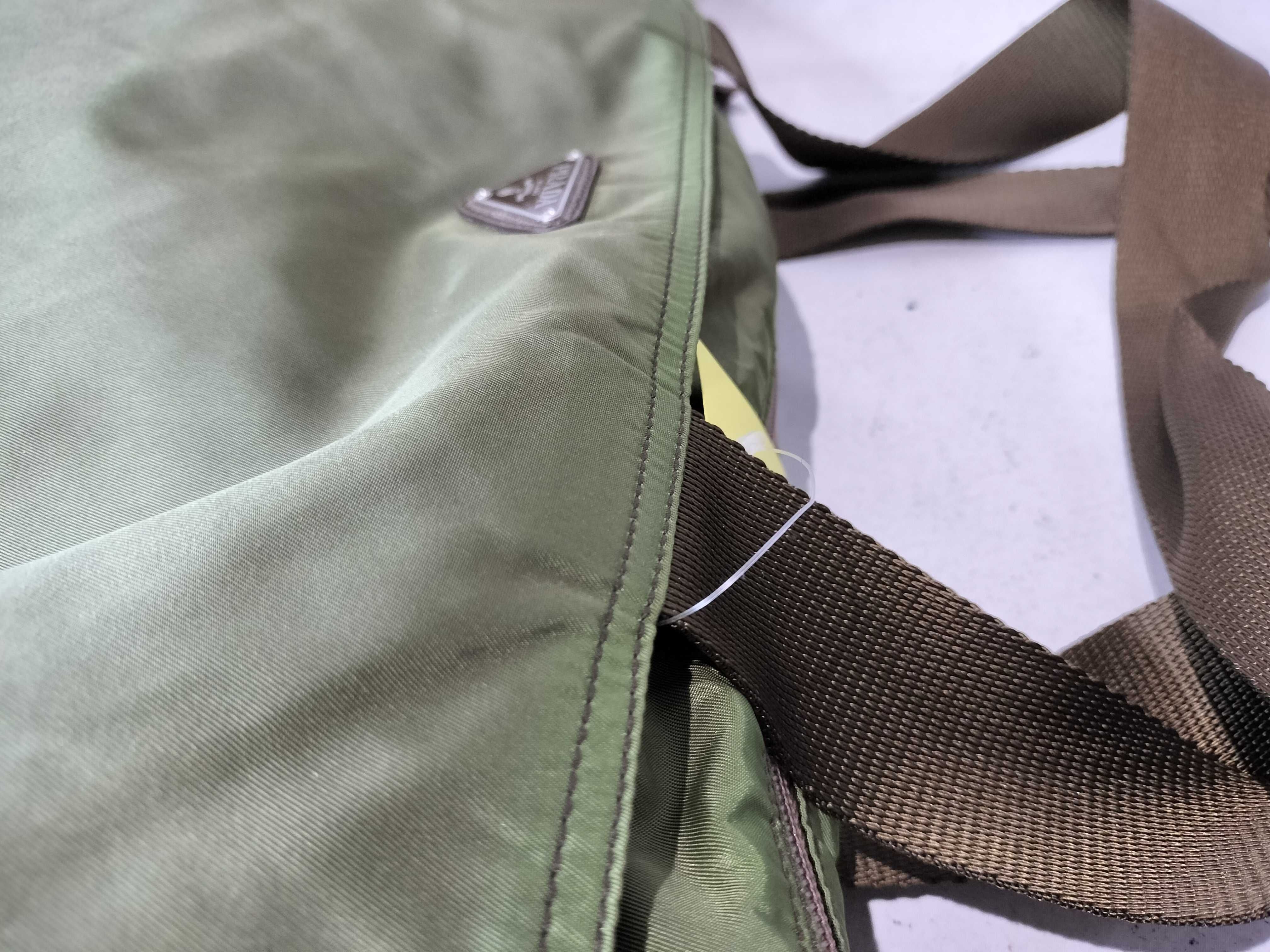 Nylon Tote Handbag, Khaki — view 6