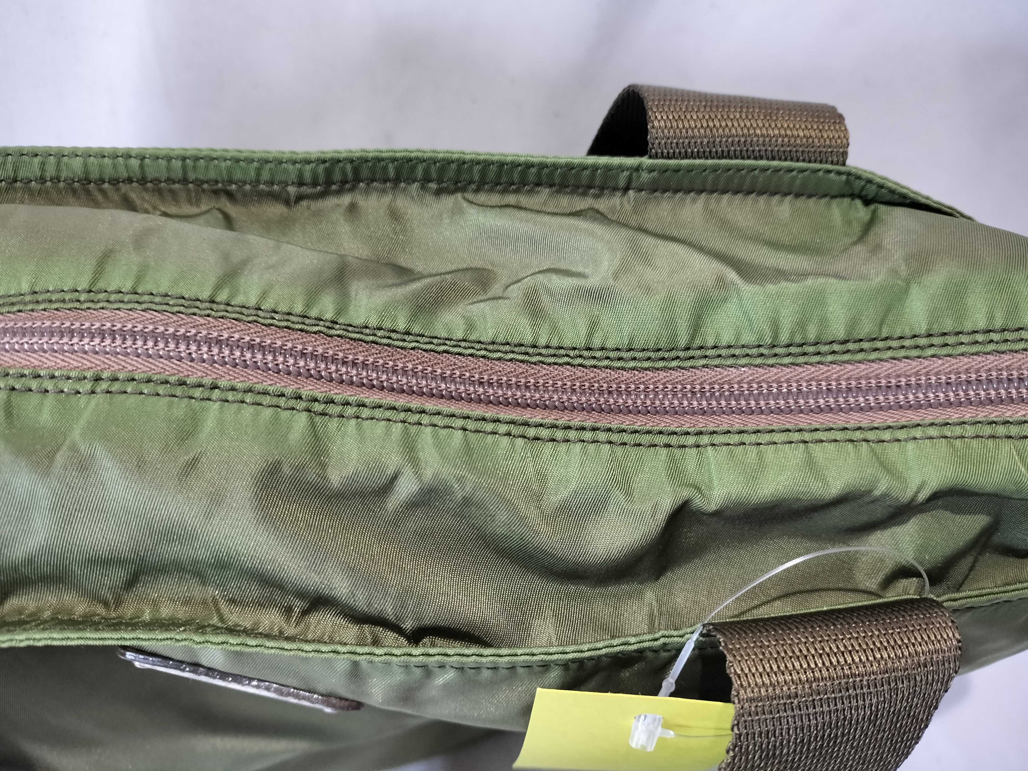 Nylon Tote Handbag, Khaki — view 9