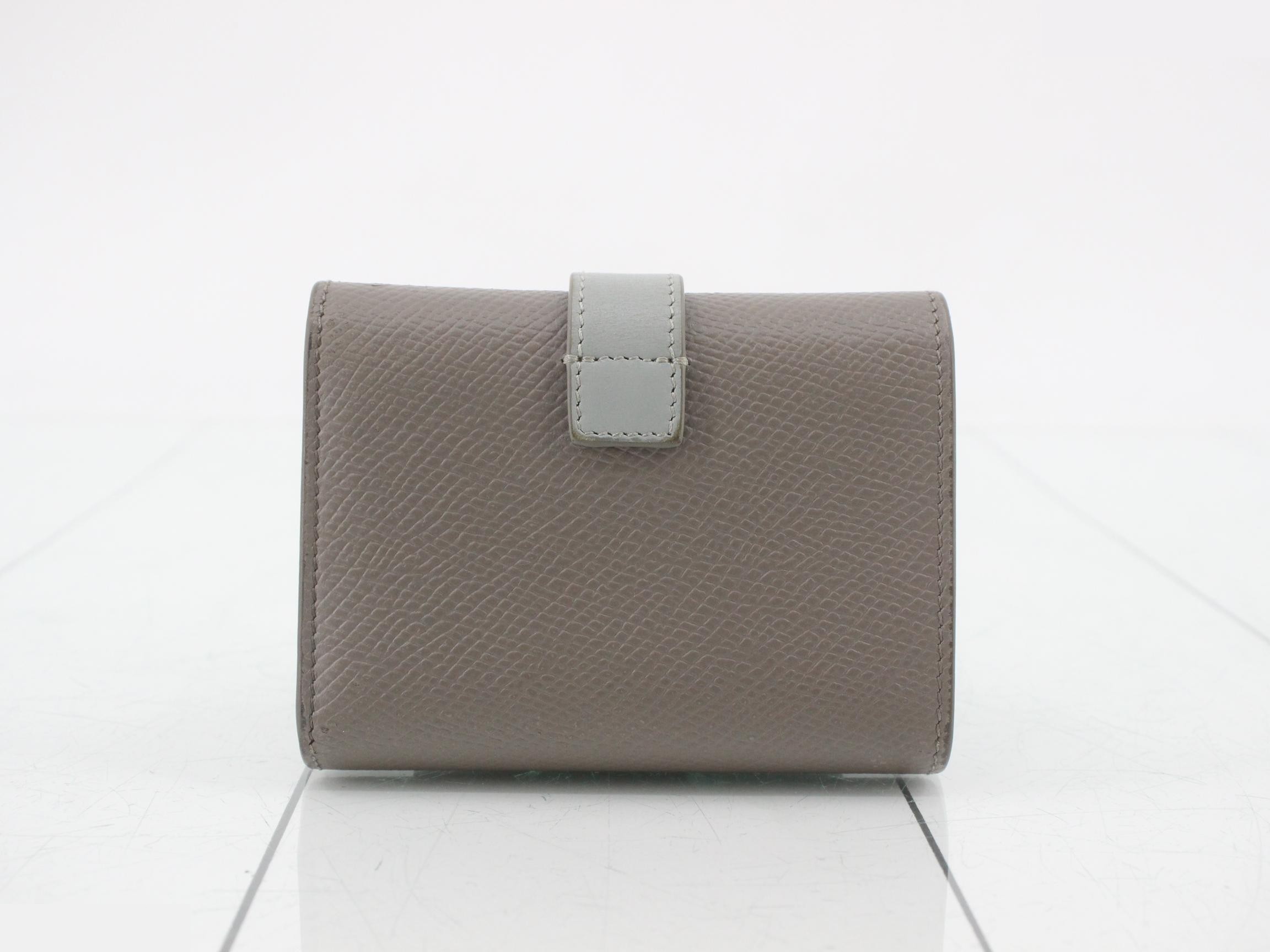 trifold wallet, gray and light blue leather. — view 2
