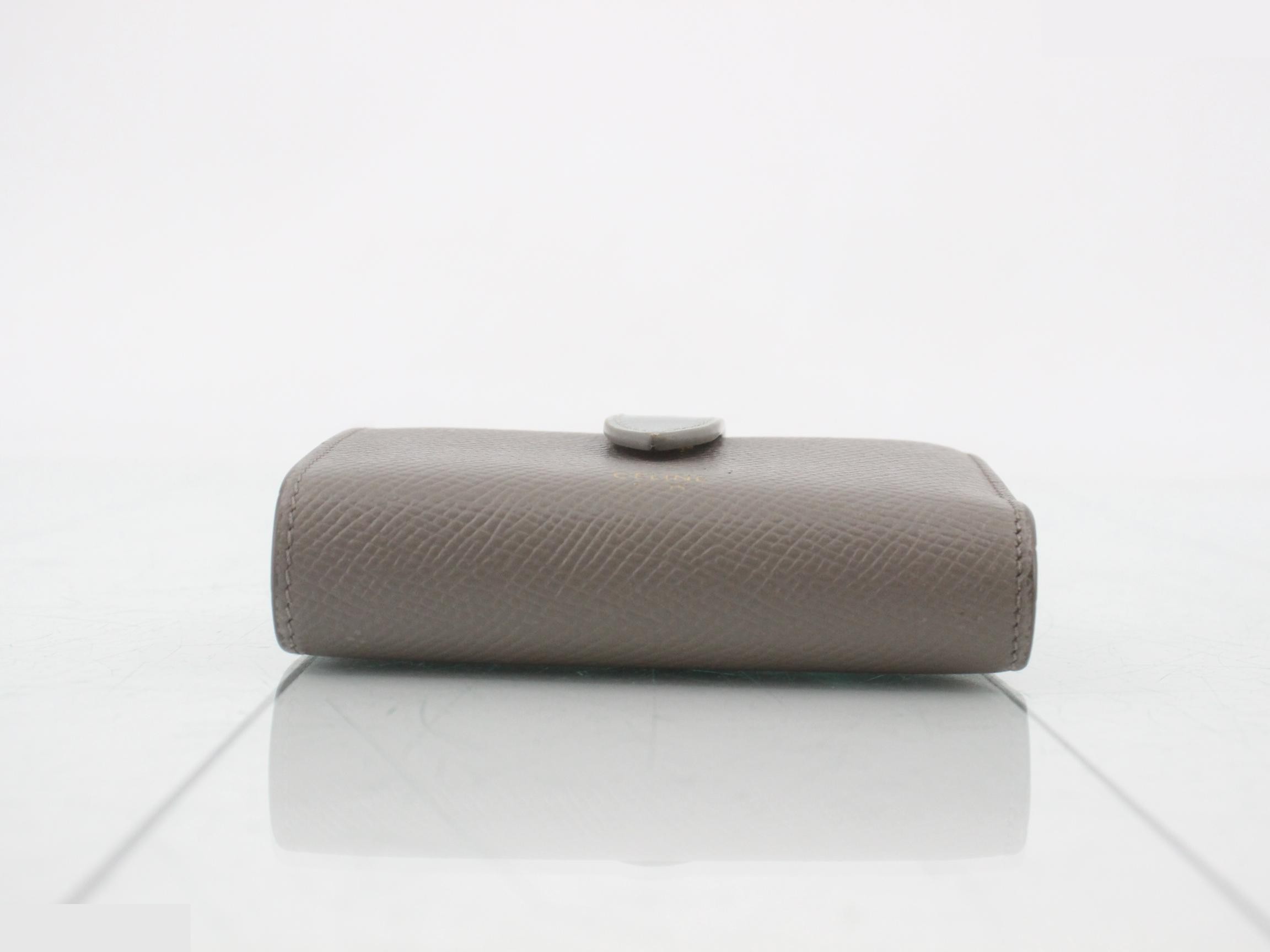 trifold wallet, gray and light blue leather. — view 3