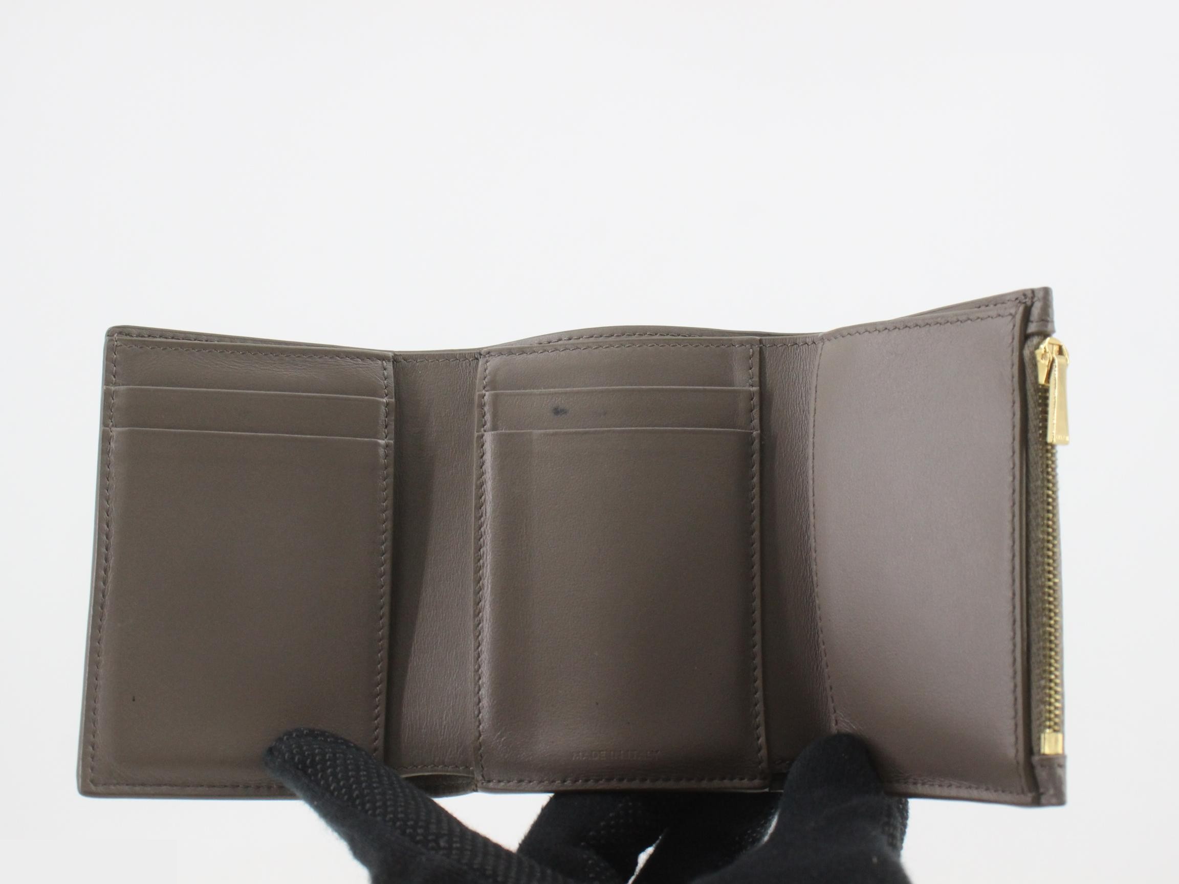 trifold wallet, gray and light blue leather. — view 4