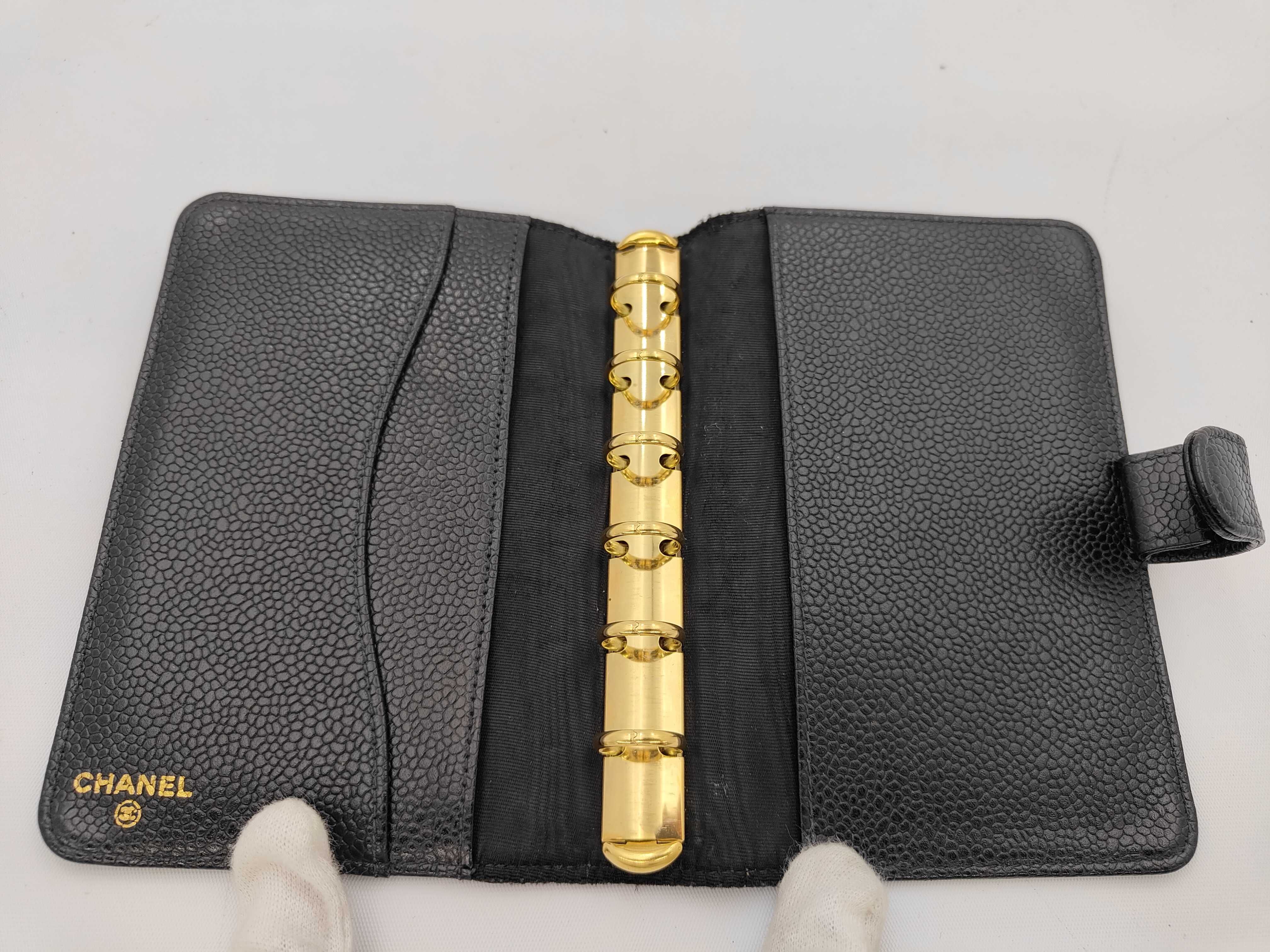 Coco Mark Caviar Skin Agenda Notebook Cover, Black (4614740) — view 4