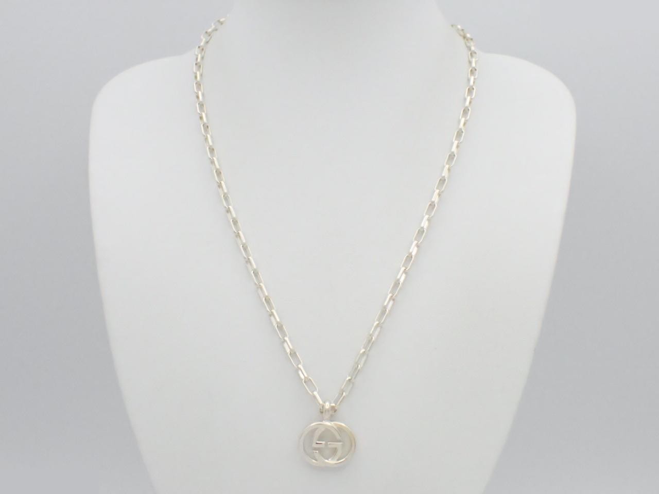 Interlocking G Silver Long Necklace, 925 Sterling Silver, 22.4g — view 3