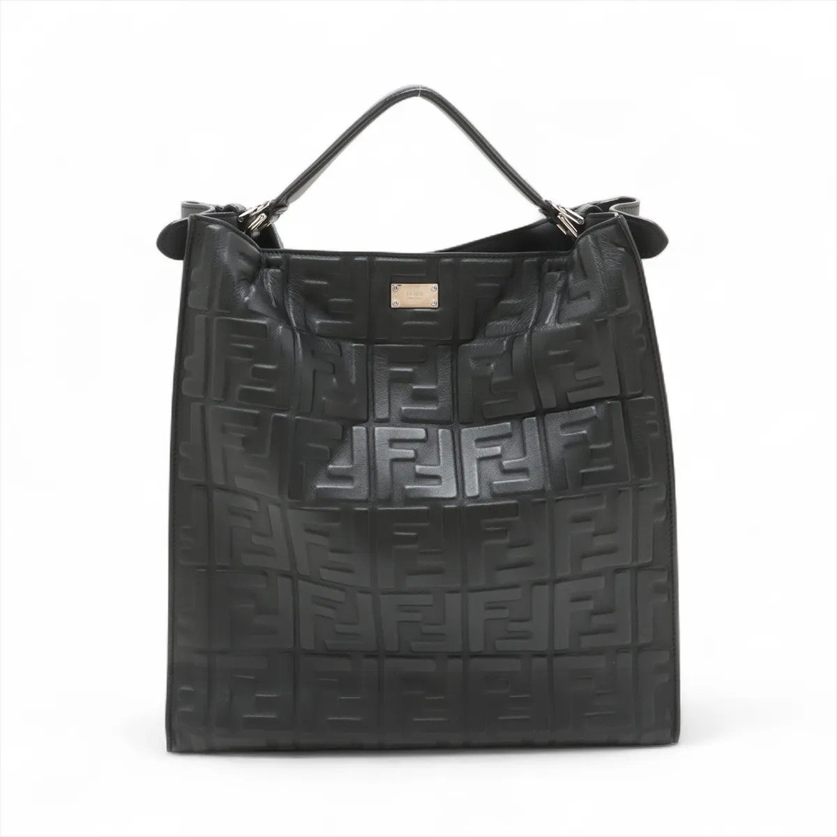 Zucca Peekaboo X-Rite Leather 2WAY Tote Bag Black 7VA447 — view 2