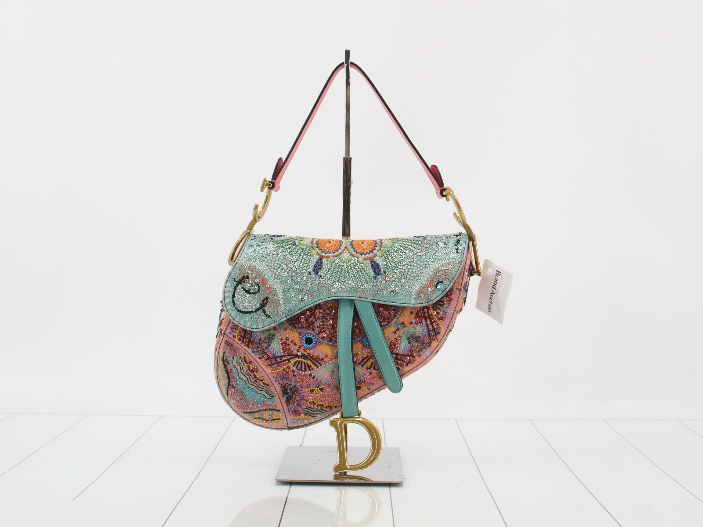 Saddle Sequin One-Shoulder Bag, Multicolor