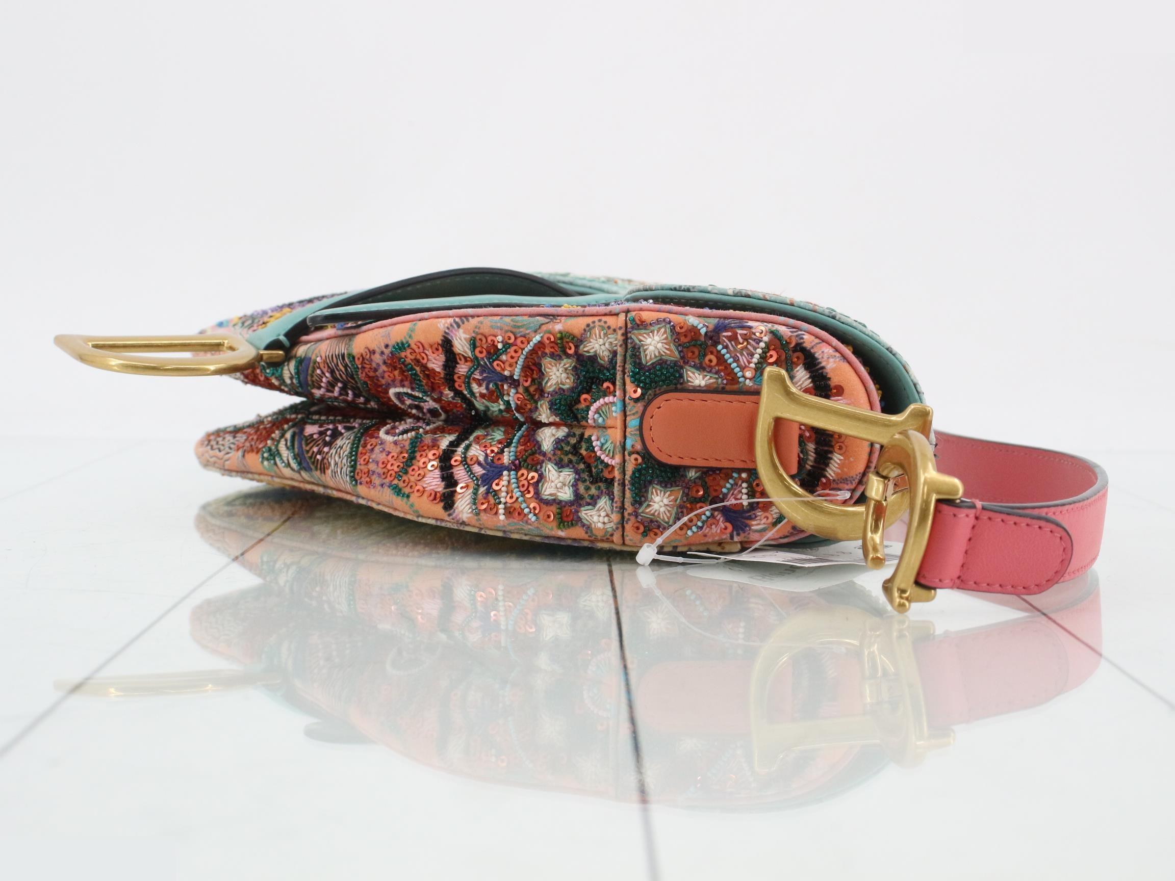 Saddle Sequin One-Shoulder Bag, Multicolor — view 3