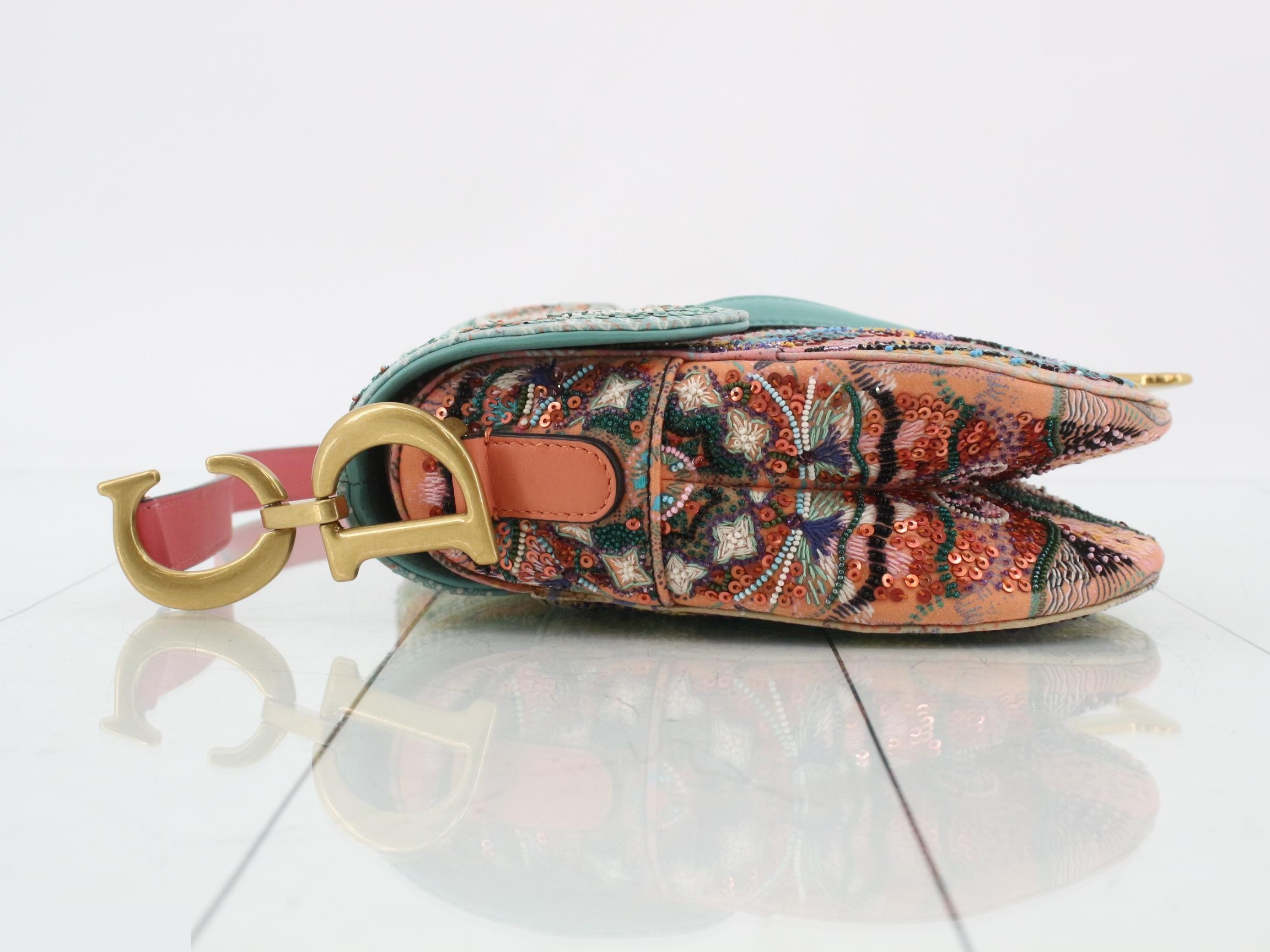 Saddle Sequin One-Shoulder Bag, Multicolor — view 4