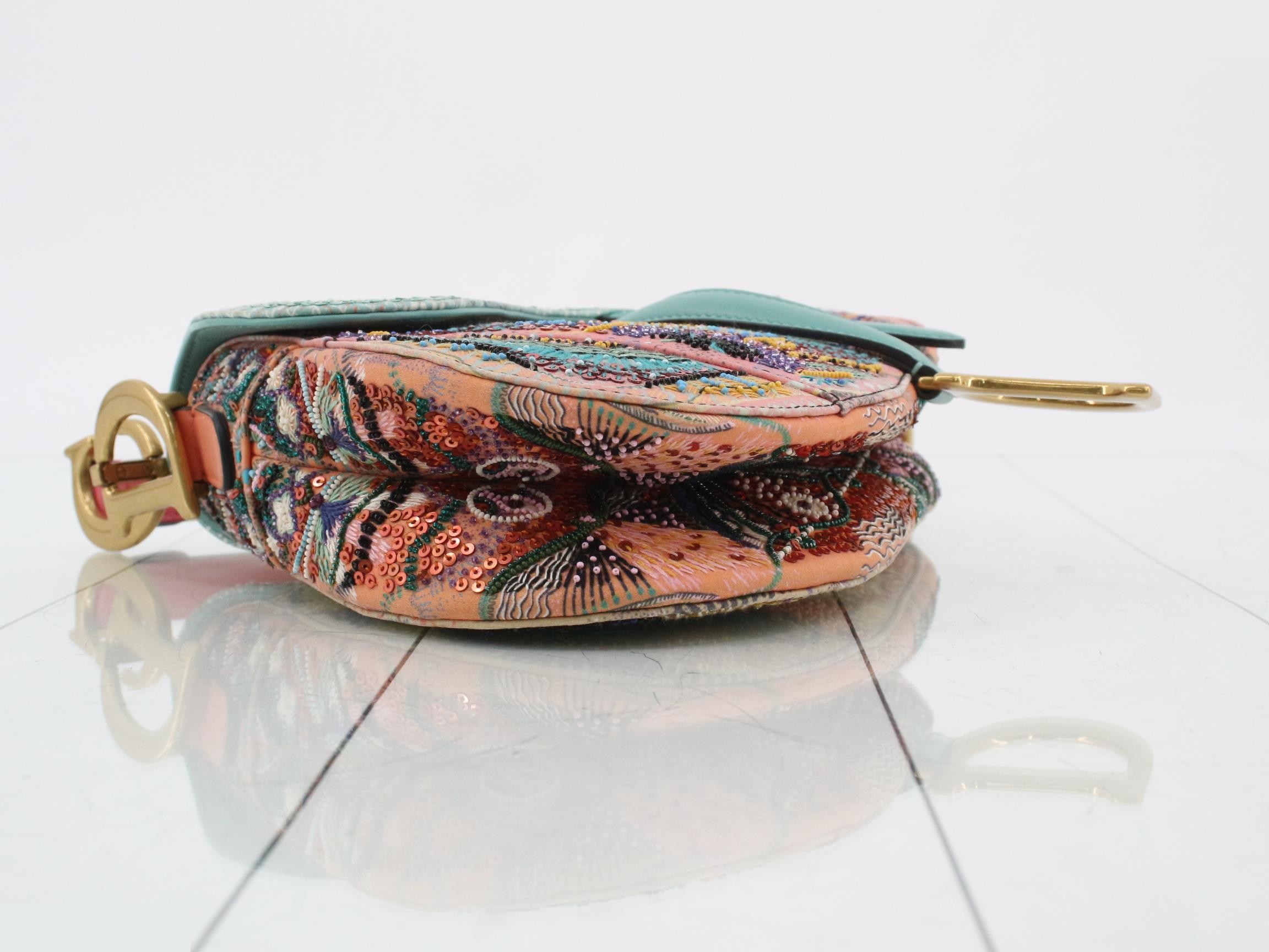 Saddle Sequin One-Shoulder Bag, Multicolor — view 5
