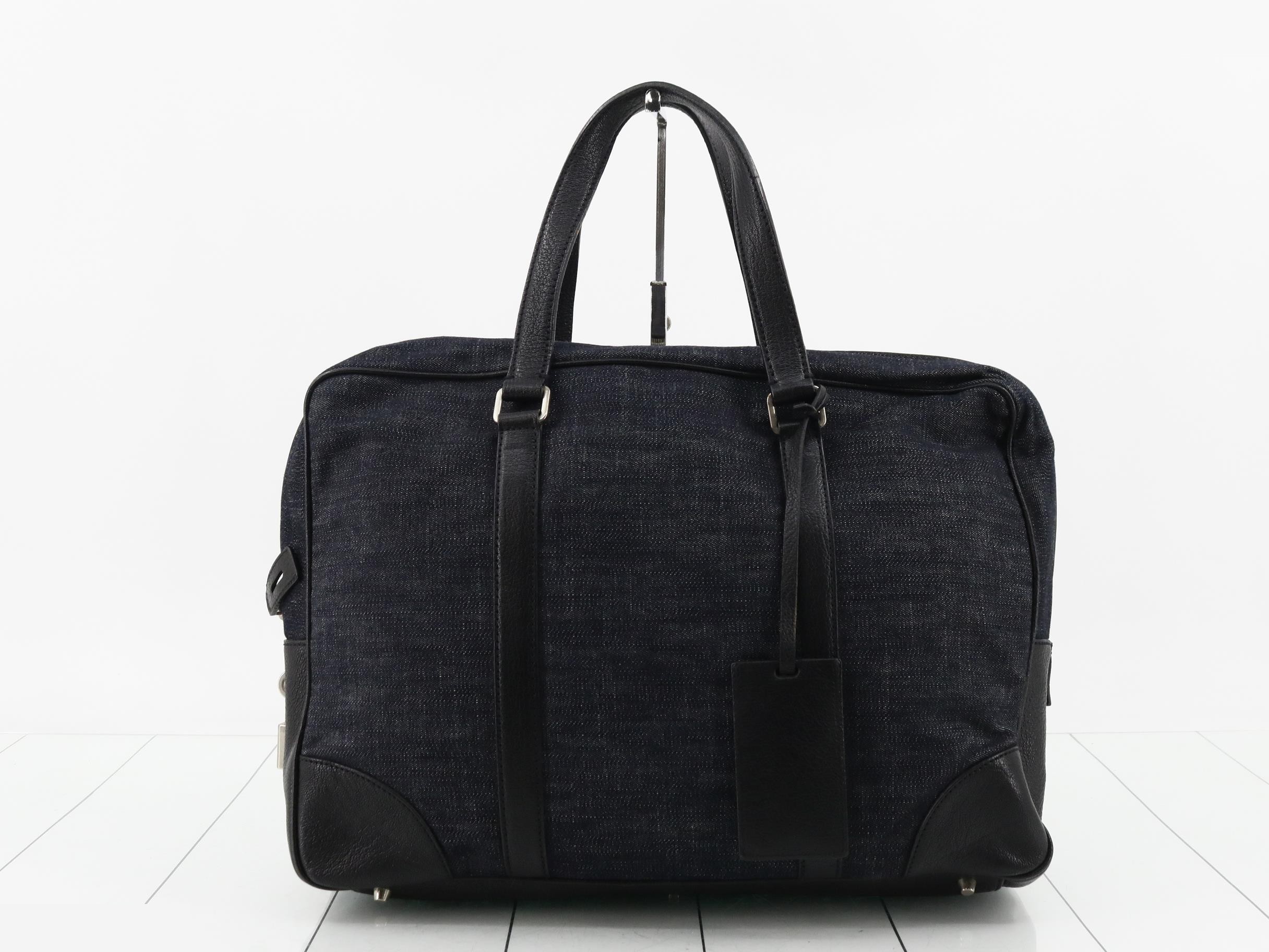 Denim briefcase business bag