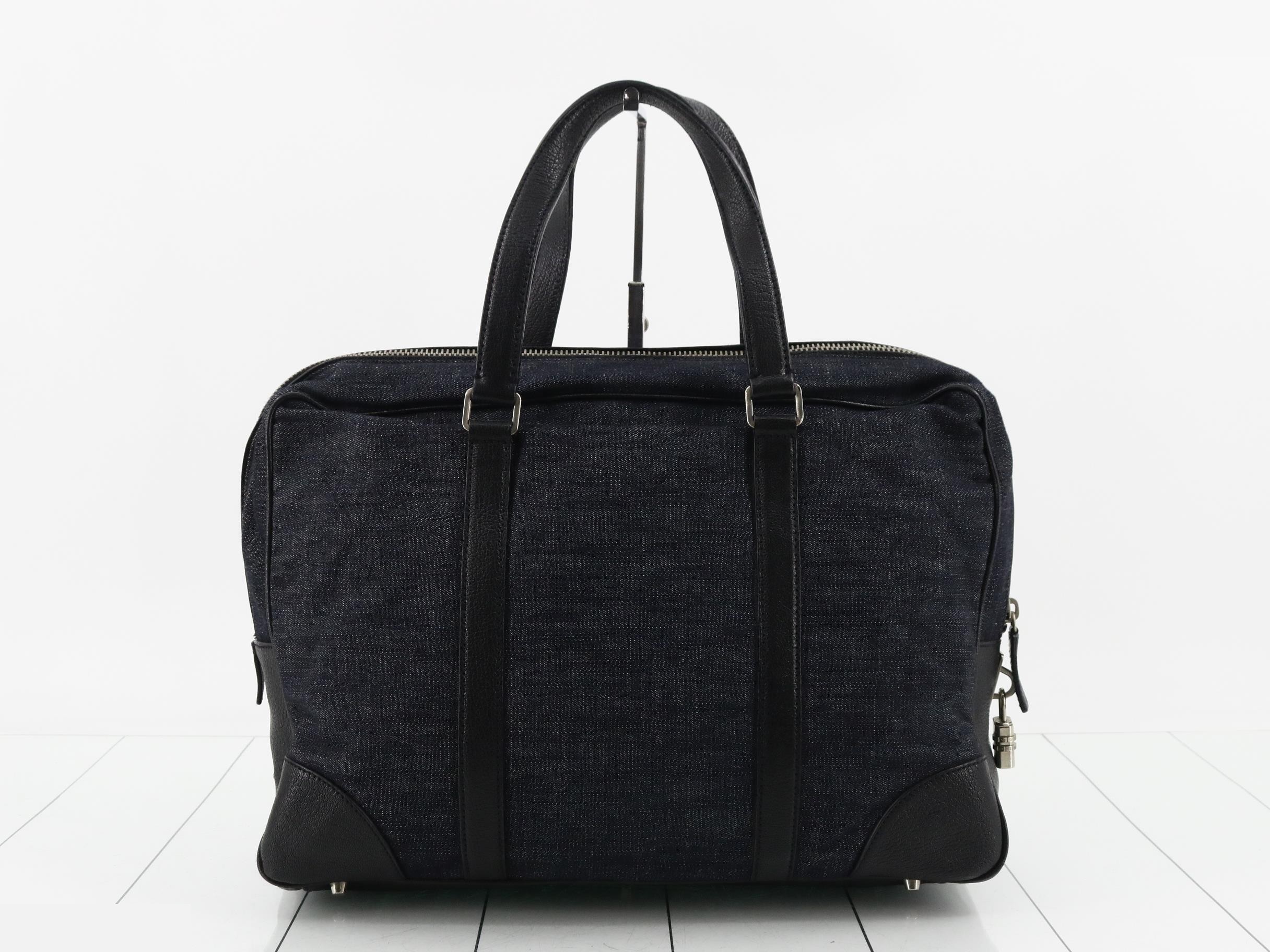 Denim briefcase business bag — view 2