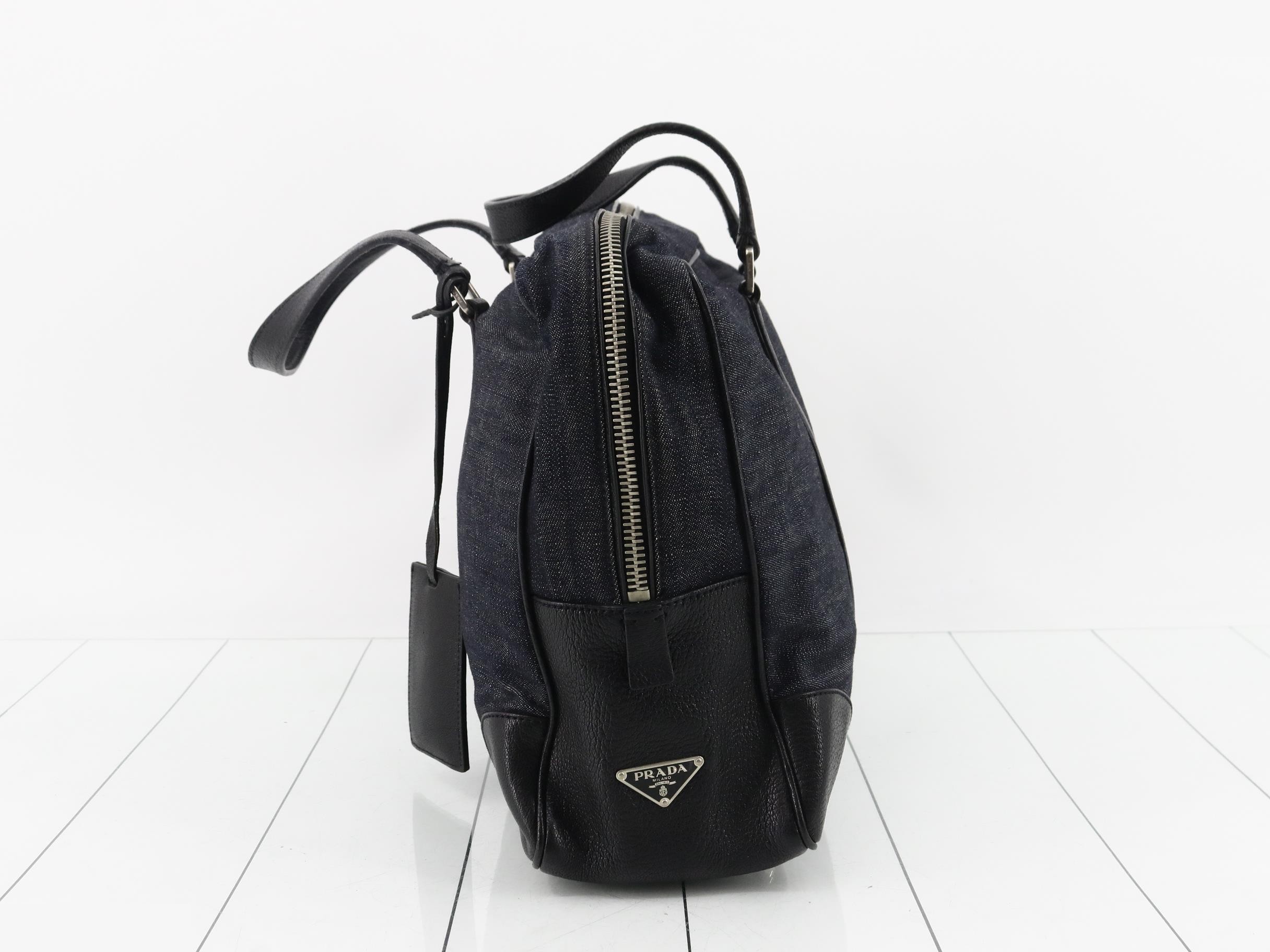 Denim briefcase business bag — view 3