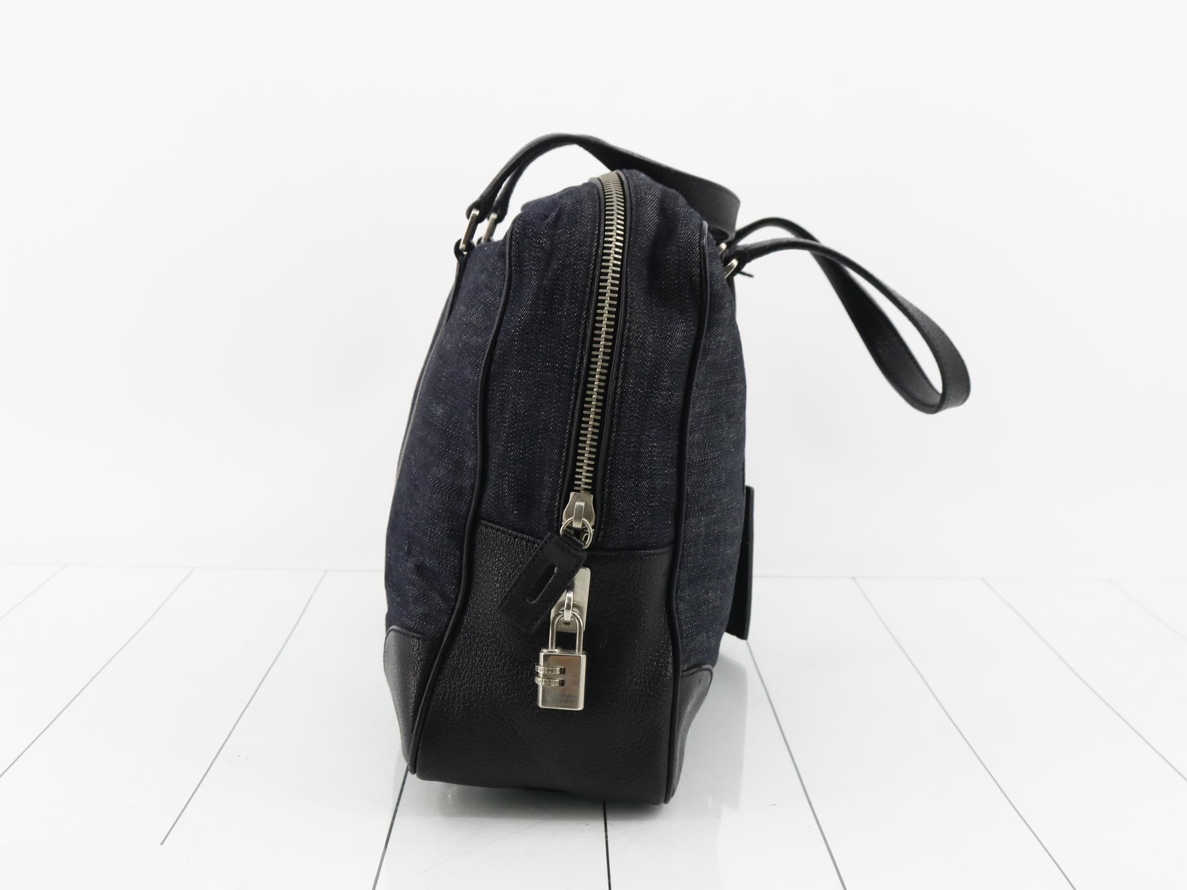 Denim briefcase business bag — view 4