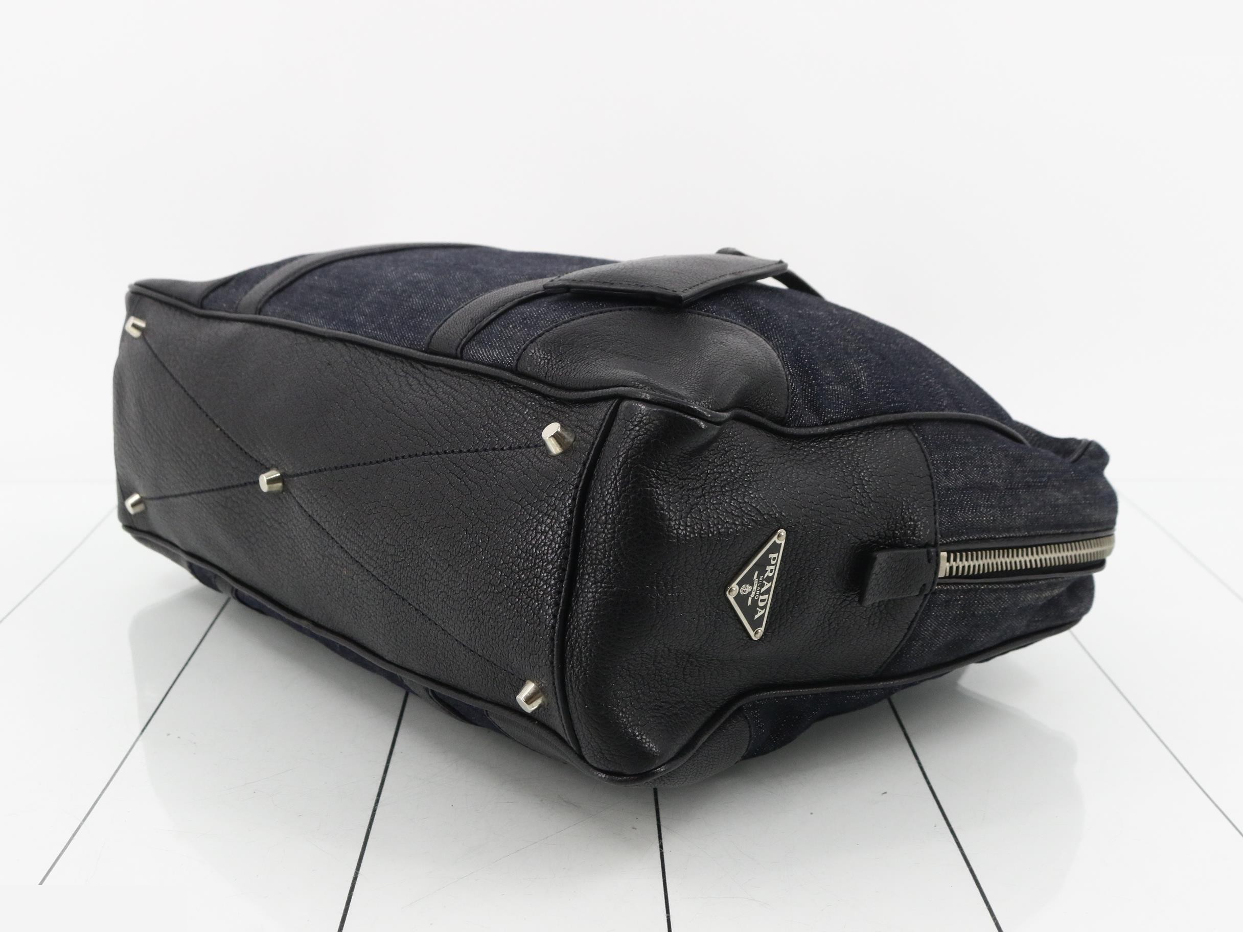 Denim briefcase business bag — view 6