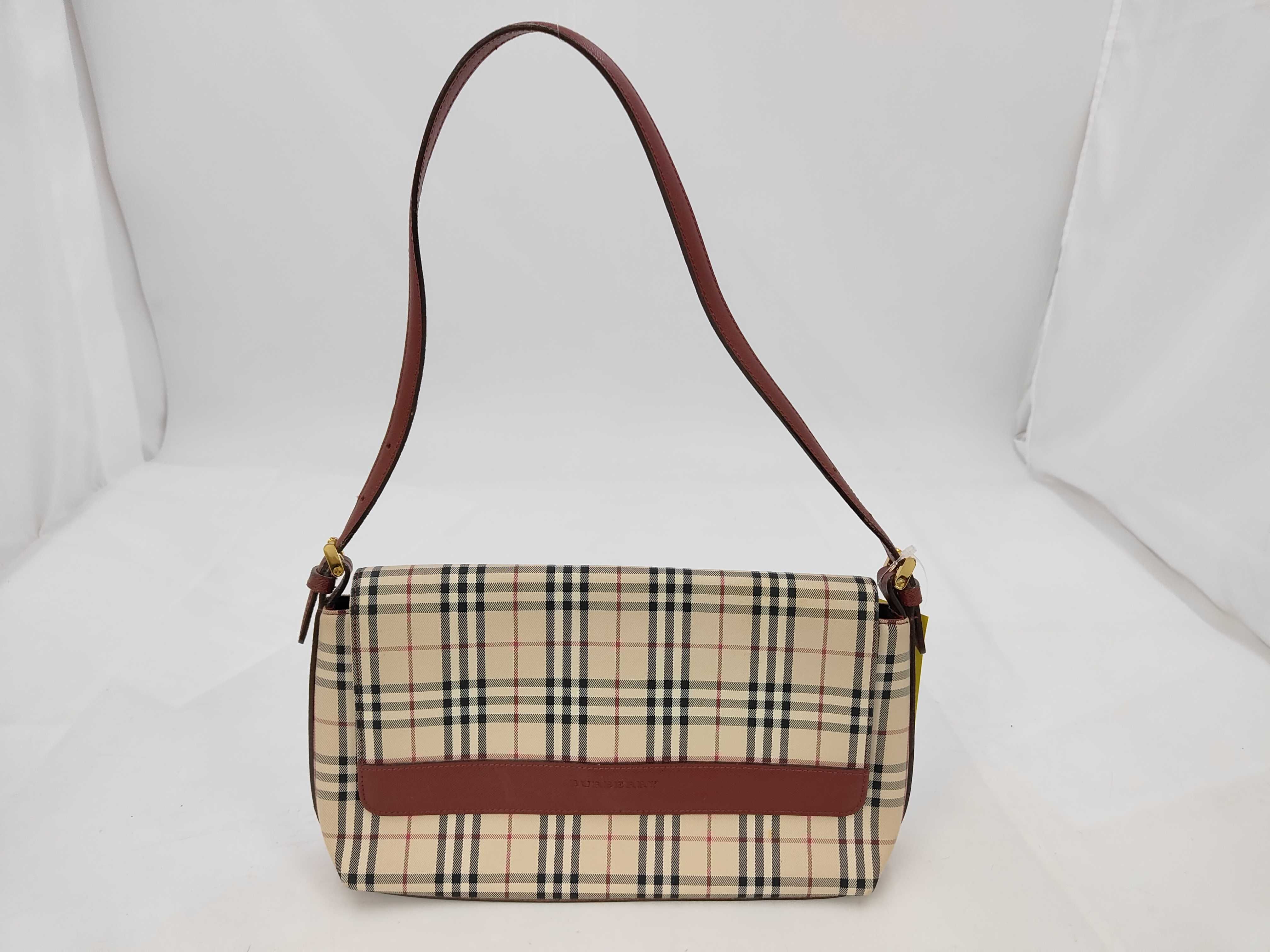 One-Shoulder Bag, Checkered Pattern Shoulder Bag