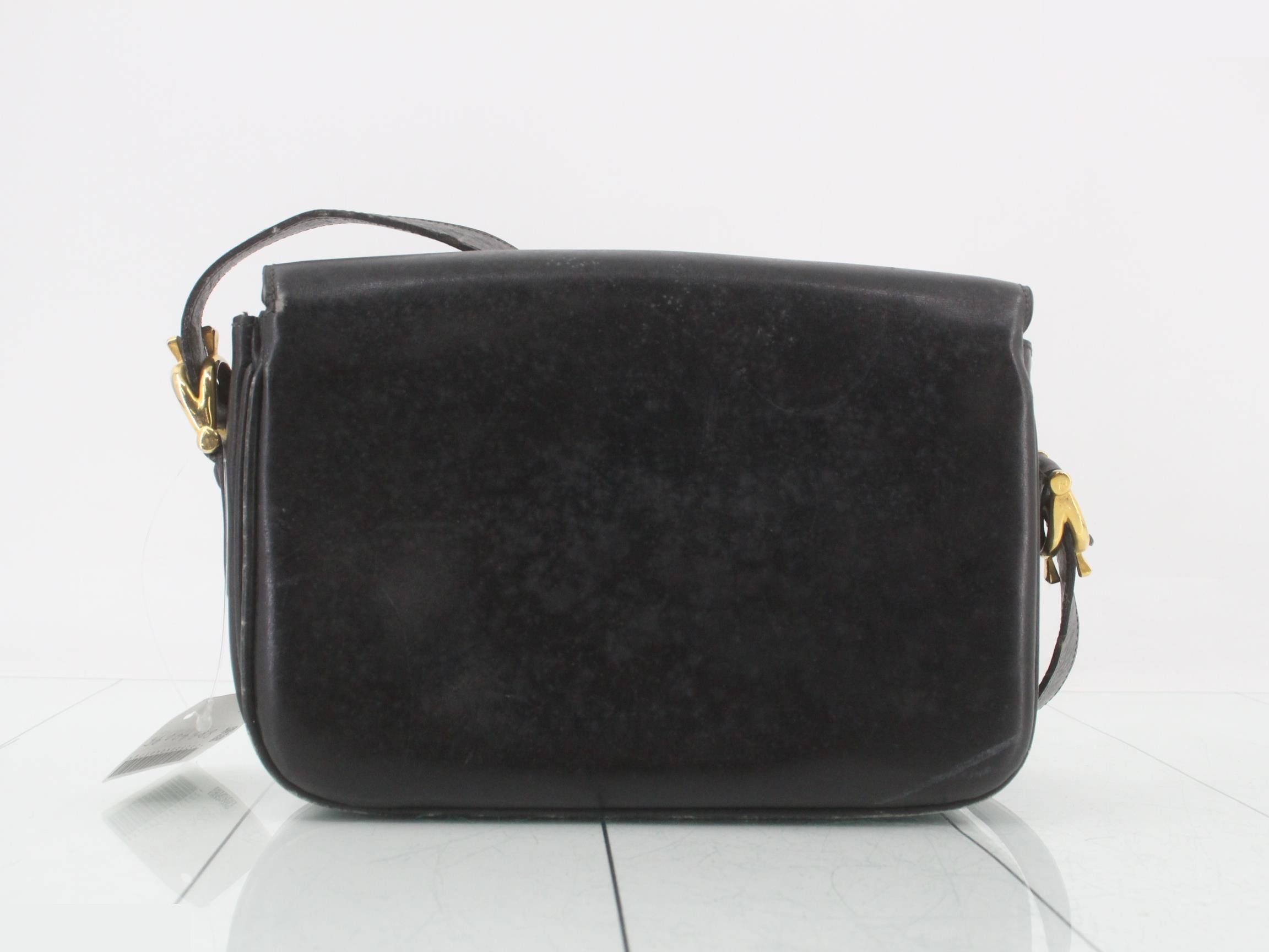 Leather shoulder bag with carriage hardware — view 2