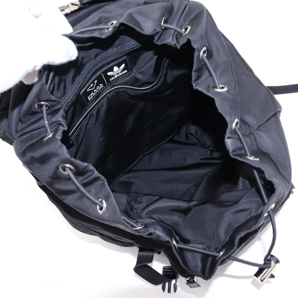x Adidas Tessuto Nylon x Leather Backpack/Rucksack, Black 2VZ135 — view 7
