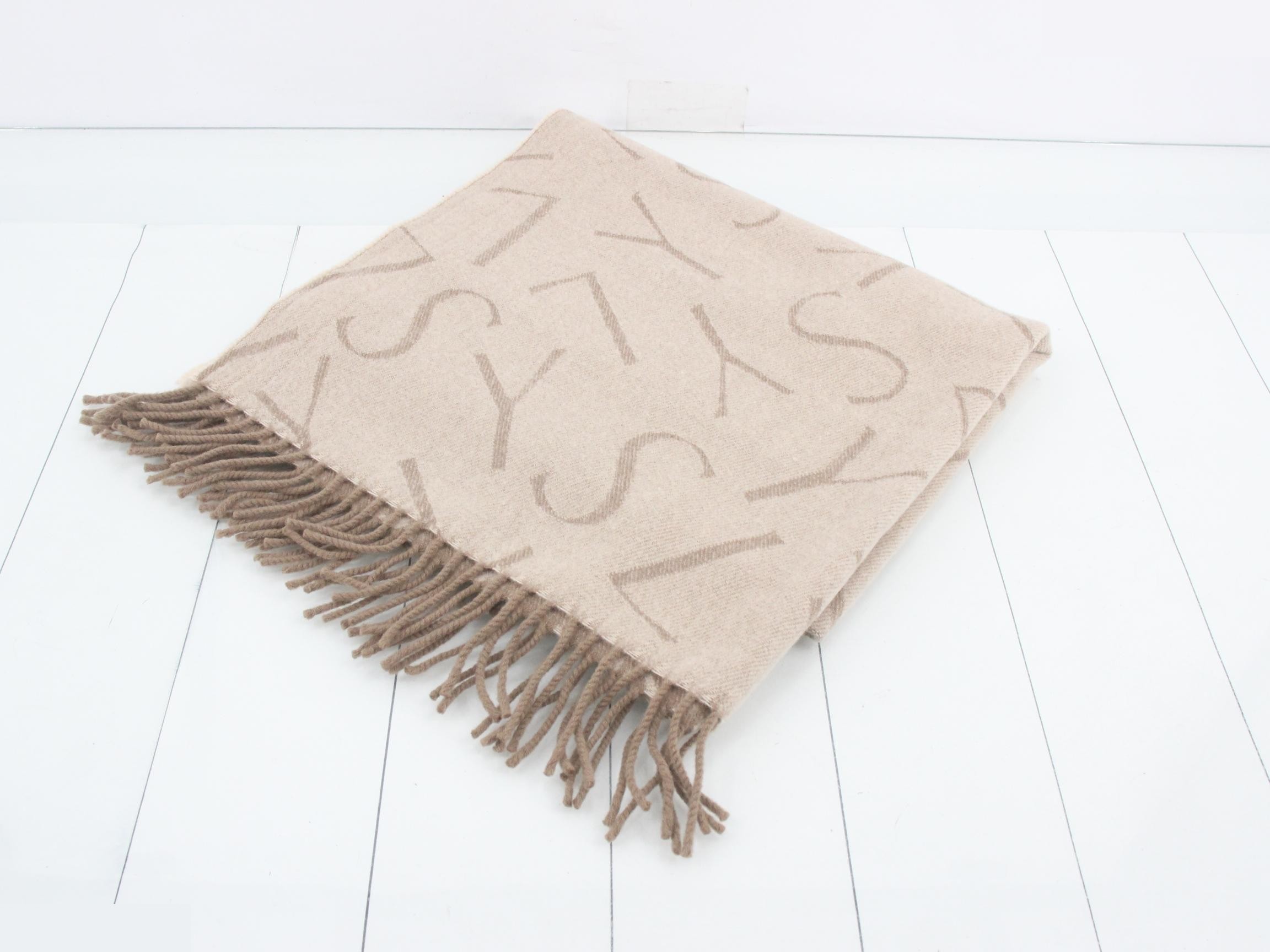 Large Stole, YSL Logo, Scarf, Shawl