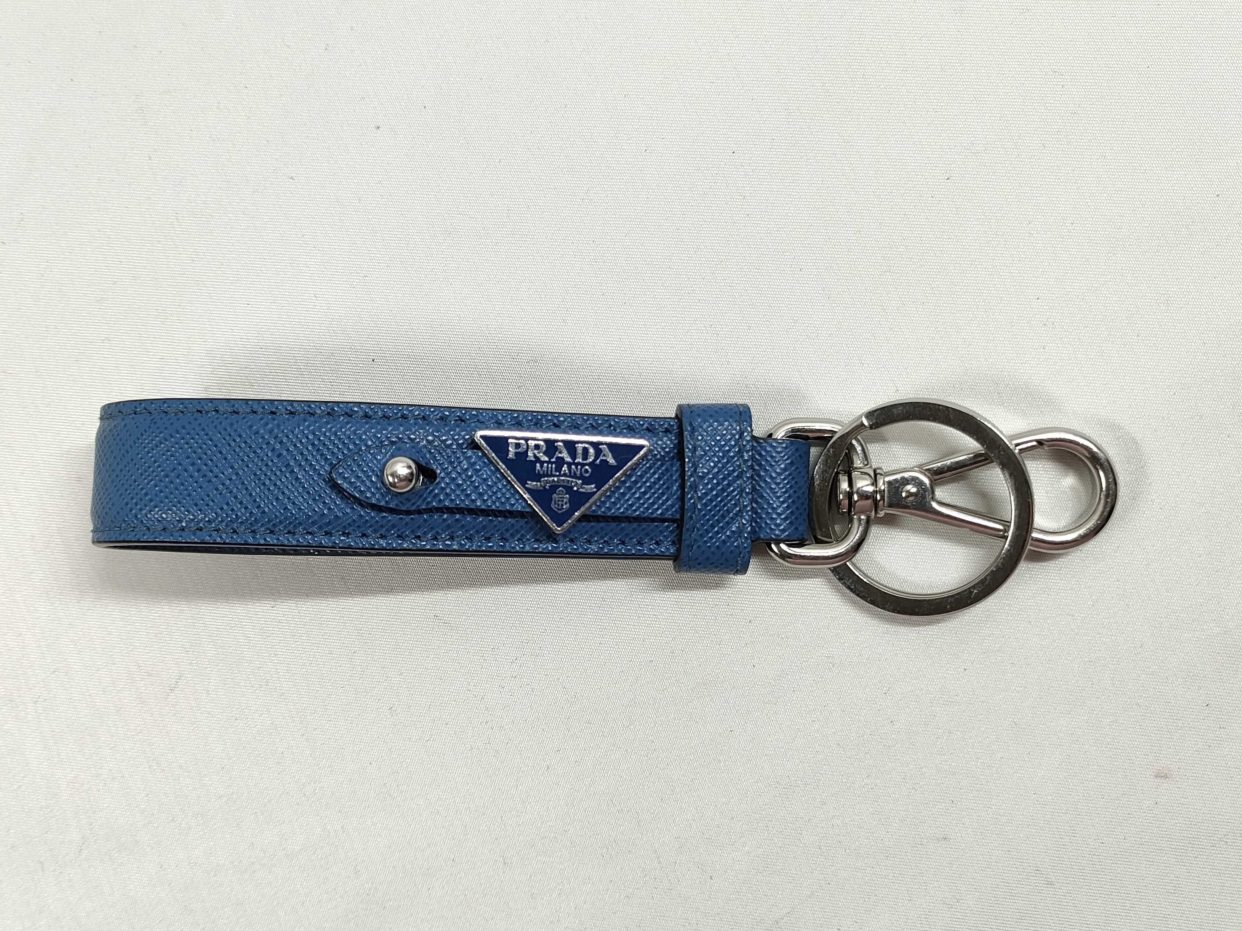 Triangle Logo Saffiano Keyring Key Case — view 2