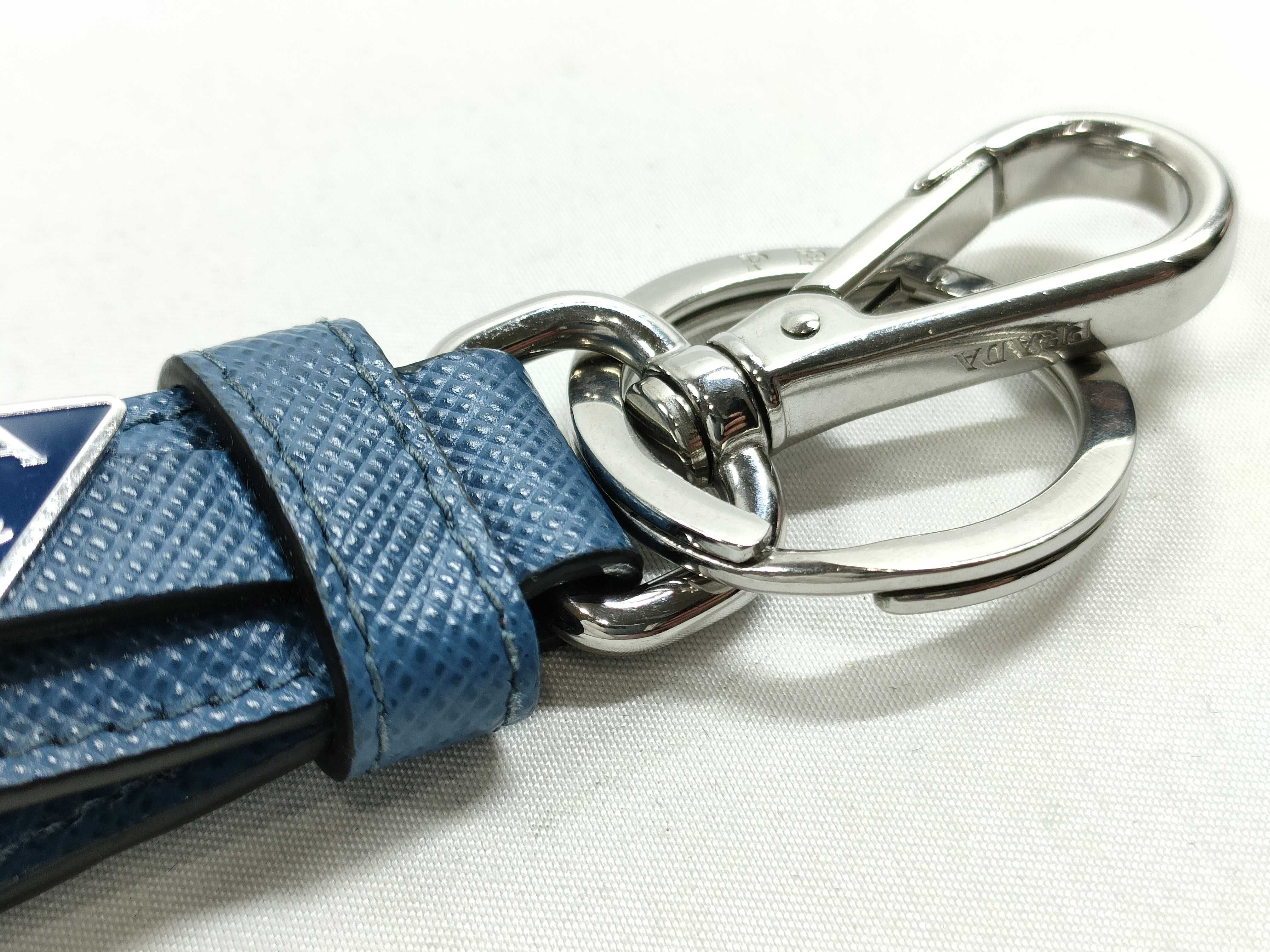Triangle Logo Saffiano Keyring Key Case — view 11