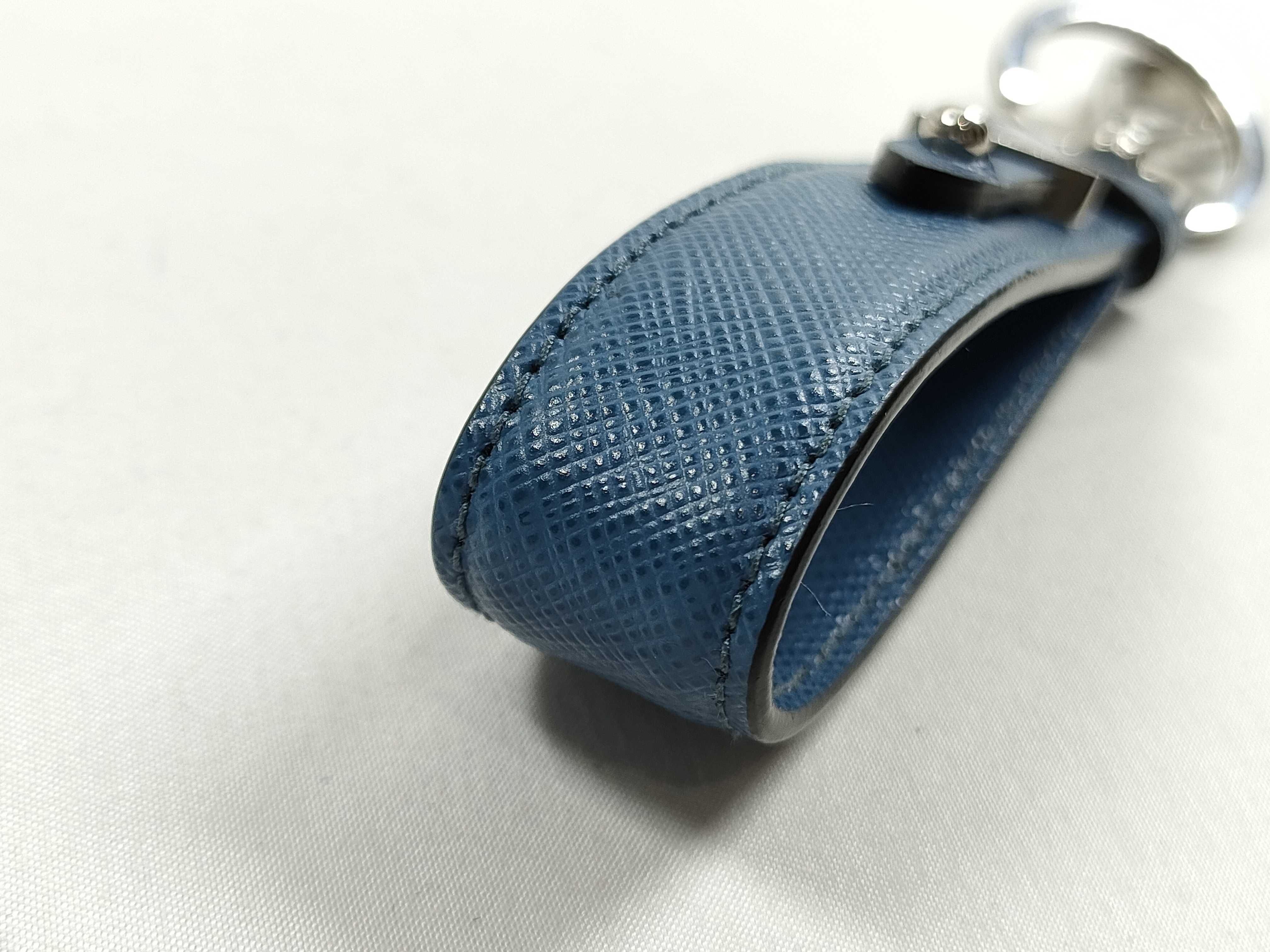 Triangle Logo Saffiano Keyring Key Case — view 3