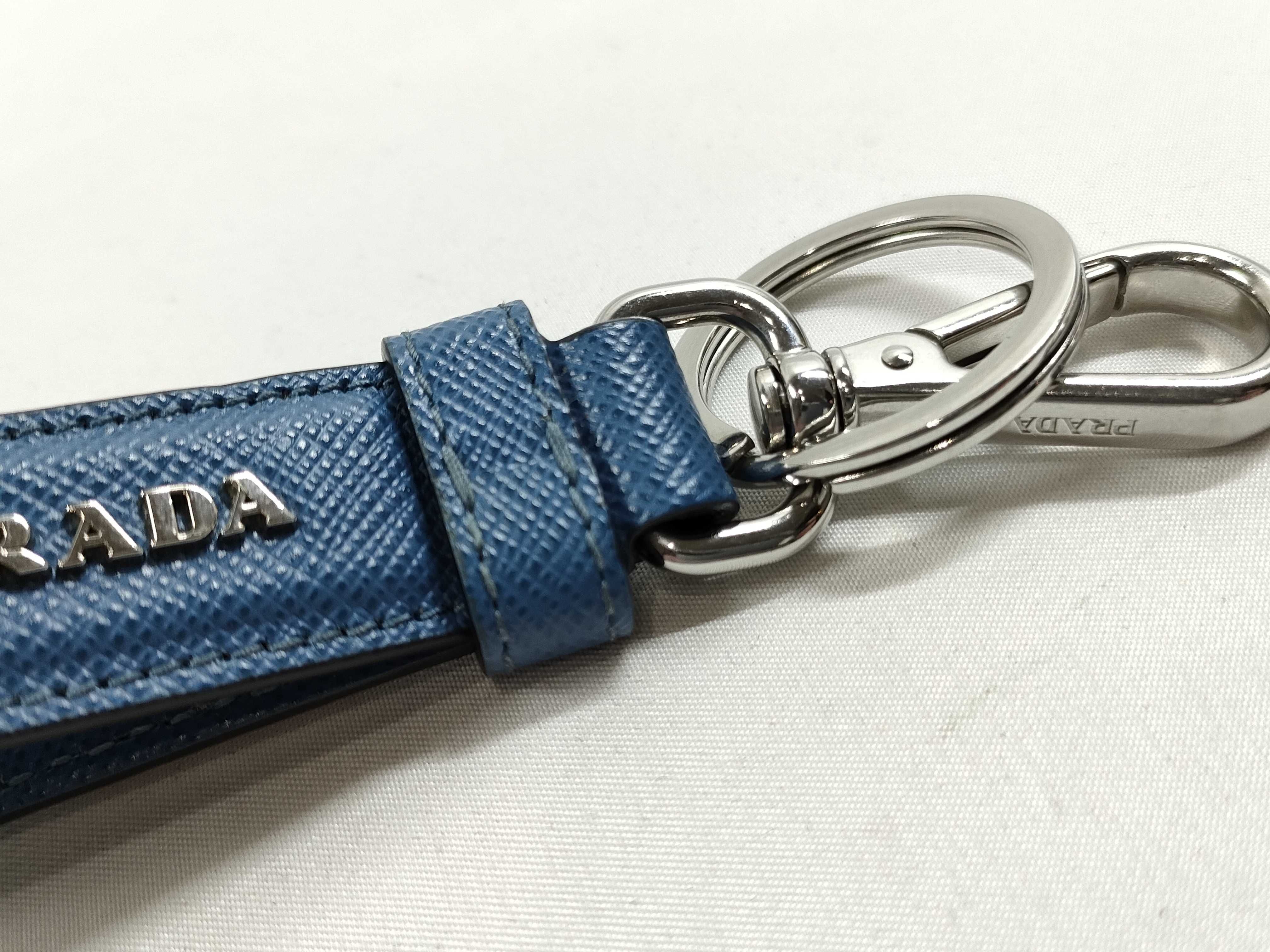 Triangle Logo Saffiano Keyring Key Case — view 6