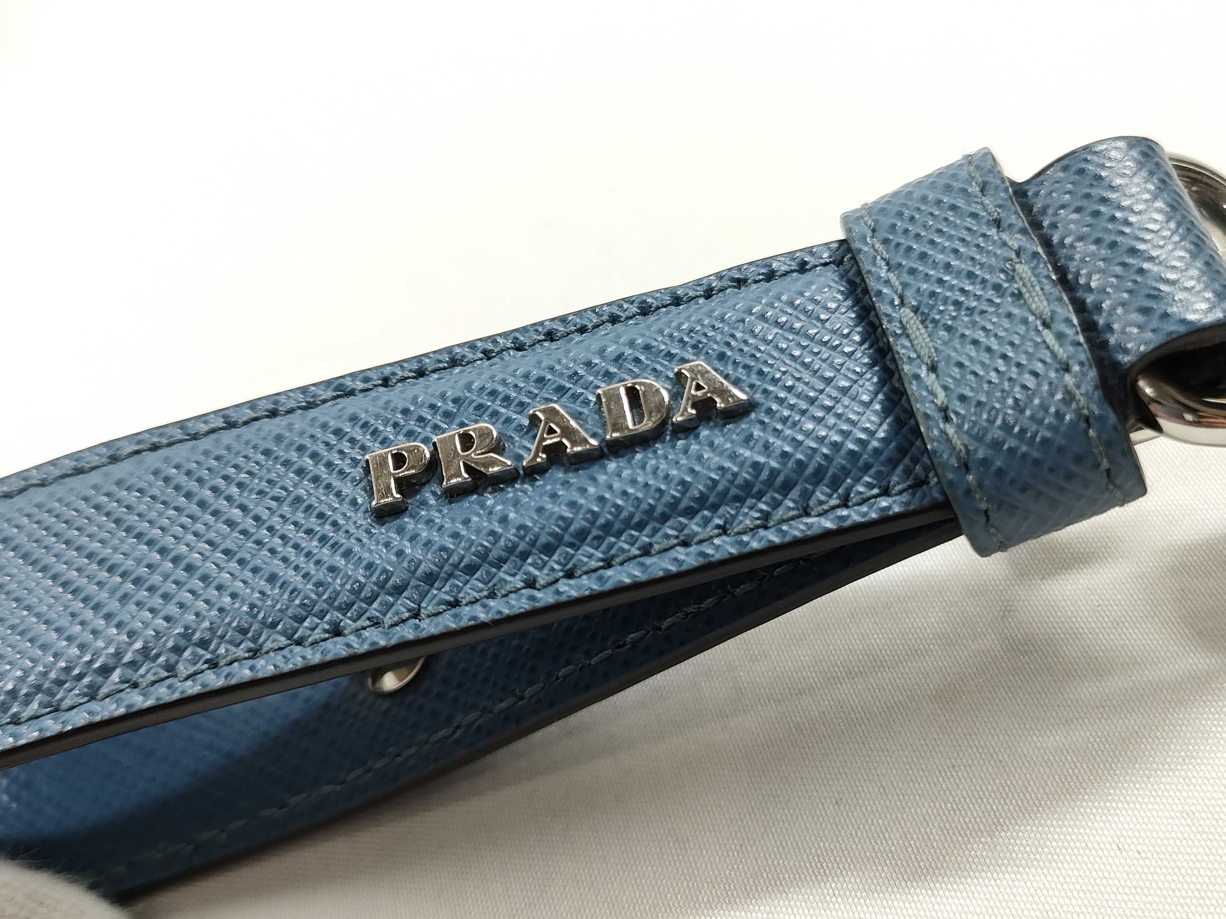 Triangle Logo Saffiano Keyring Key Case — view 10