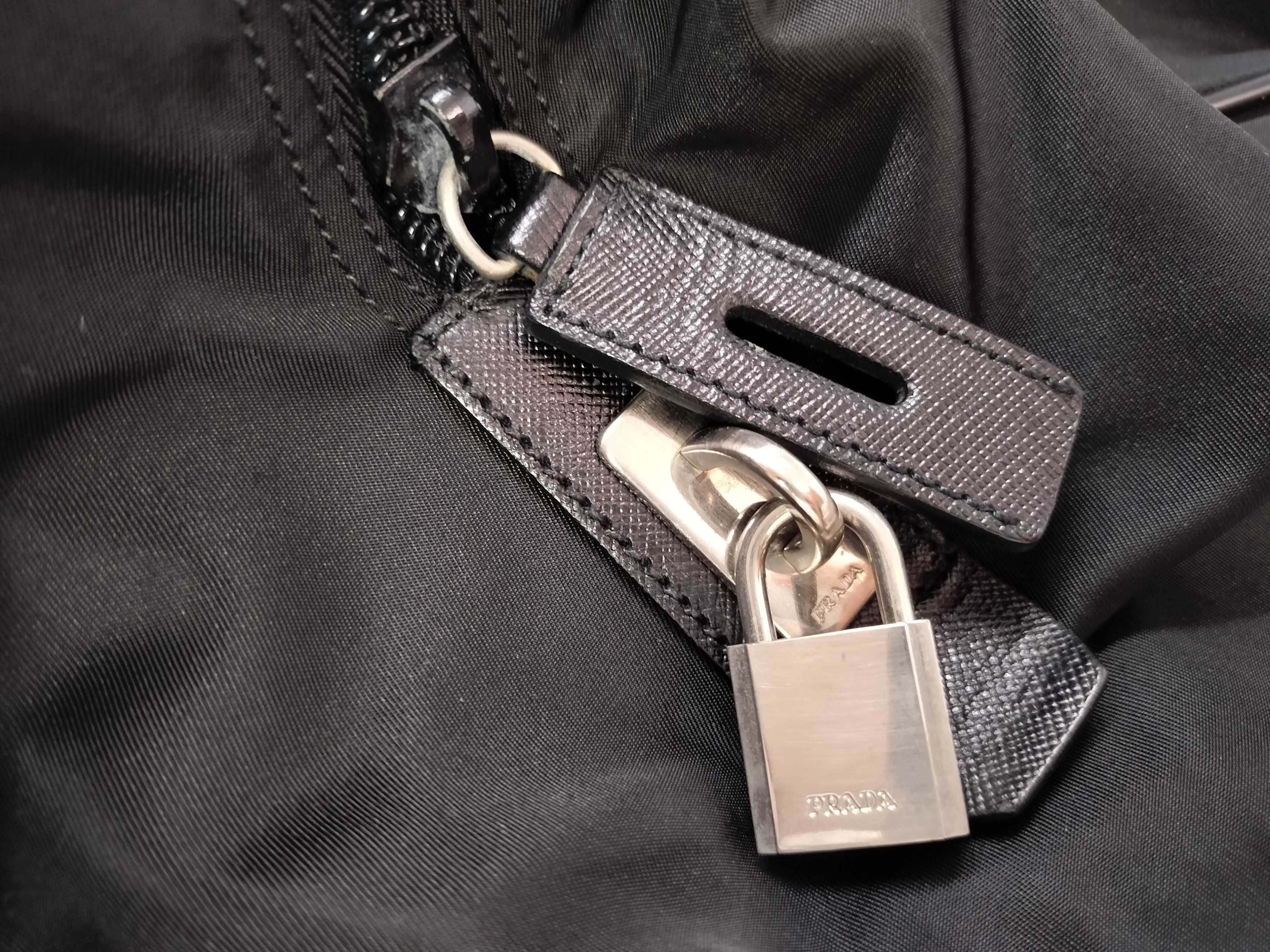 Nylon Tessuto Boston Bag, Black Boston Bag — view 15