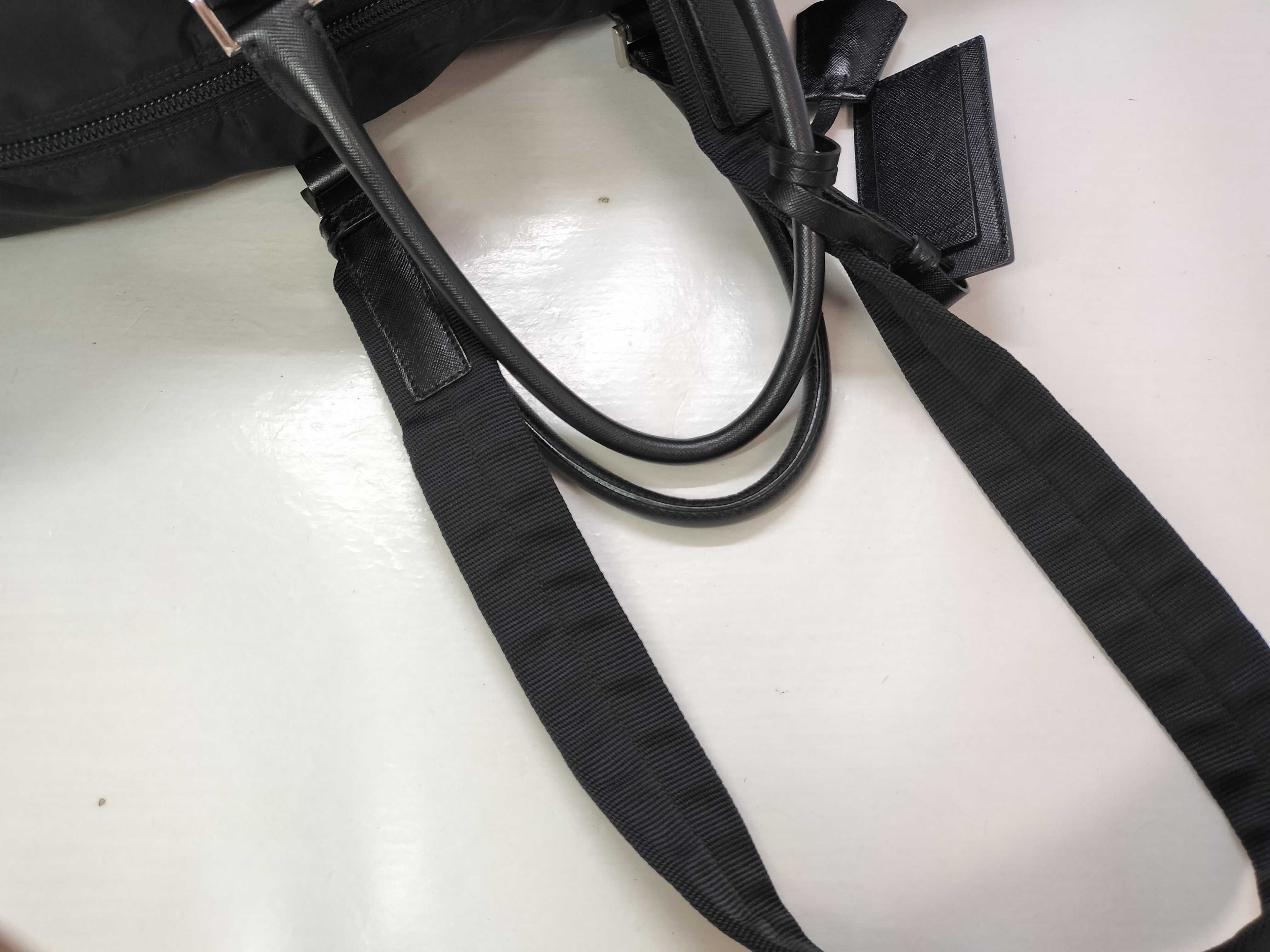 Nylon Tessuto Boston Bag, Black Boston Bag — view 3