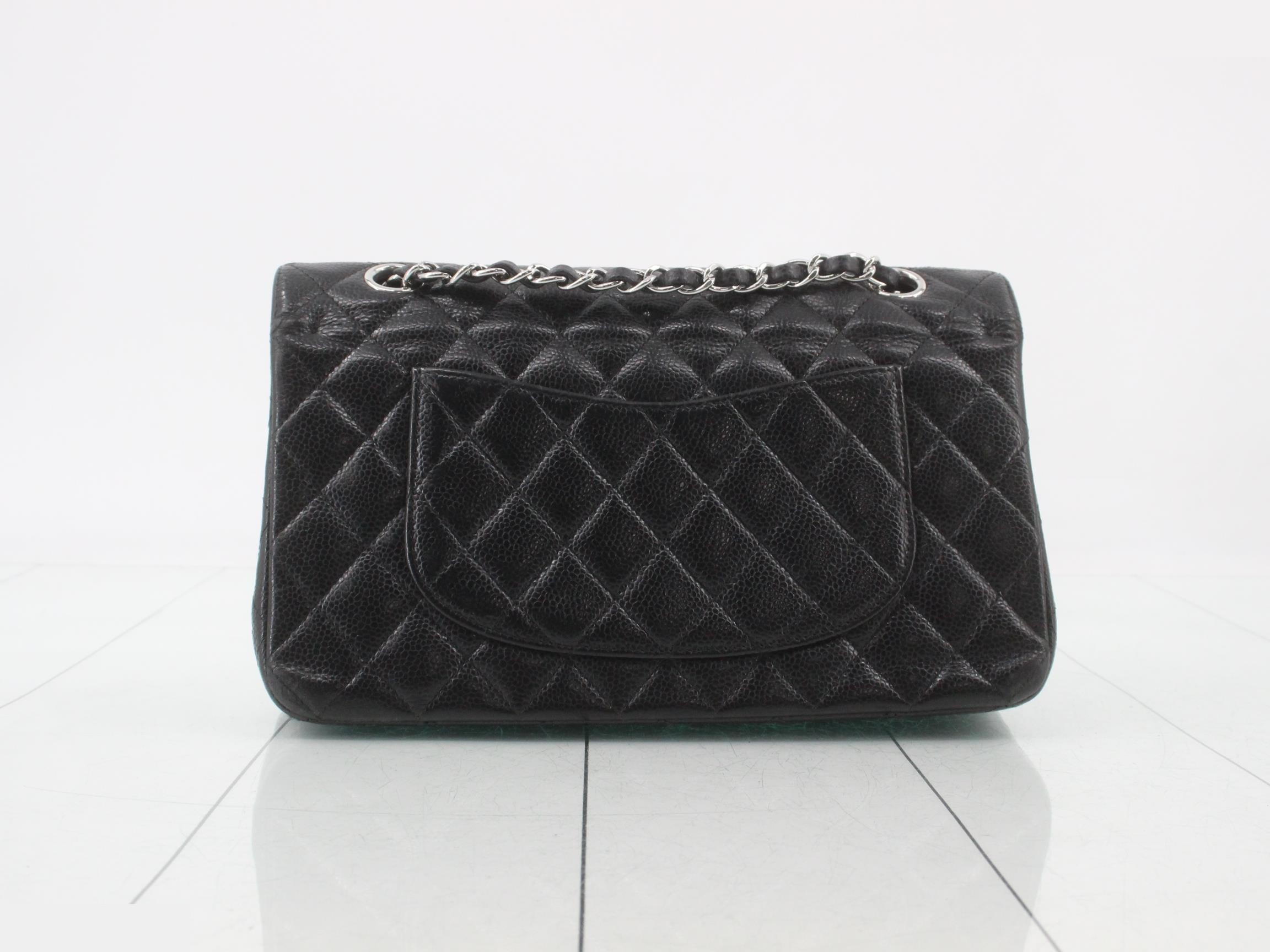 Caviar leather Matelassé 25 bag, black, silver hardware, serial number 12. — view 2