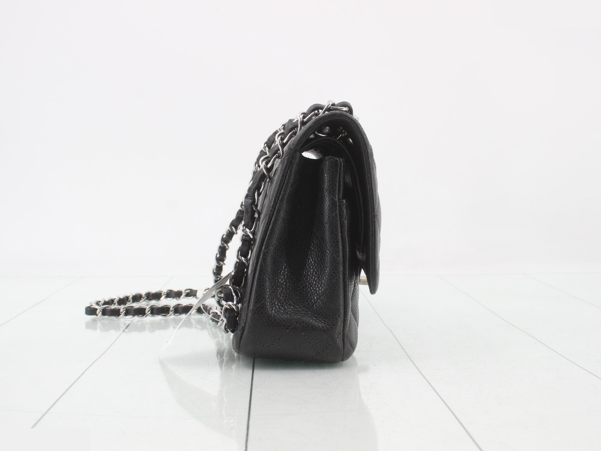 Caviar leather Matelassé 25 bag, black, silver hardware, serial number 12. — view 4