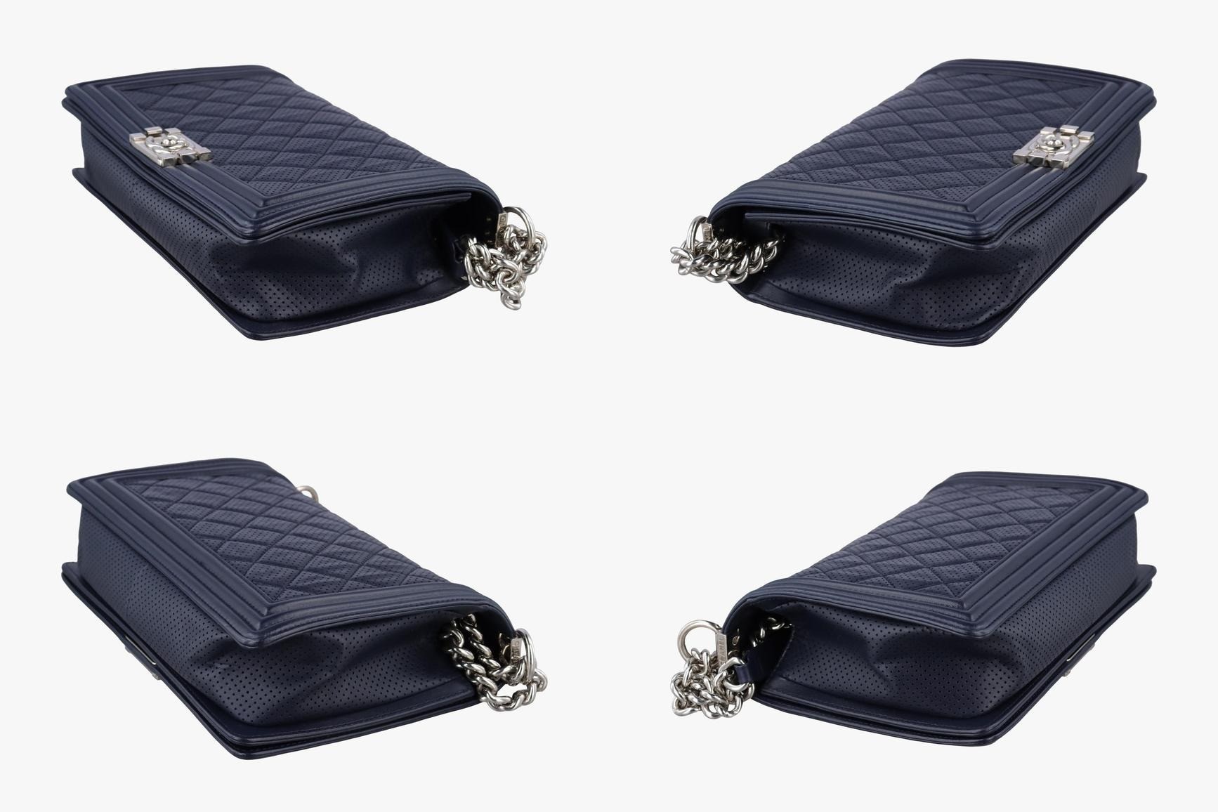 Boy Chanel Matelassé Coco Mark Lambskin Navy — view 4