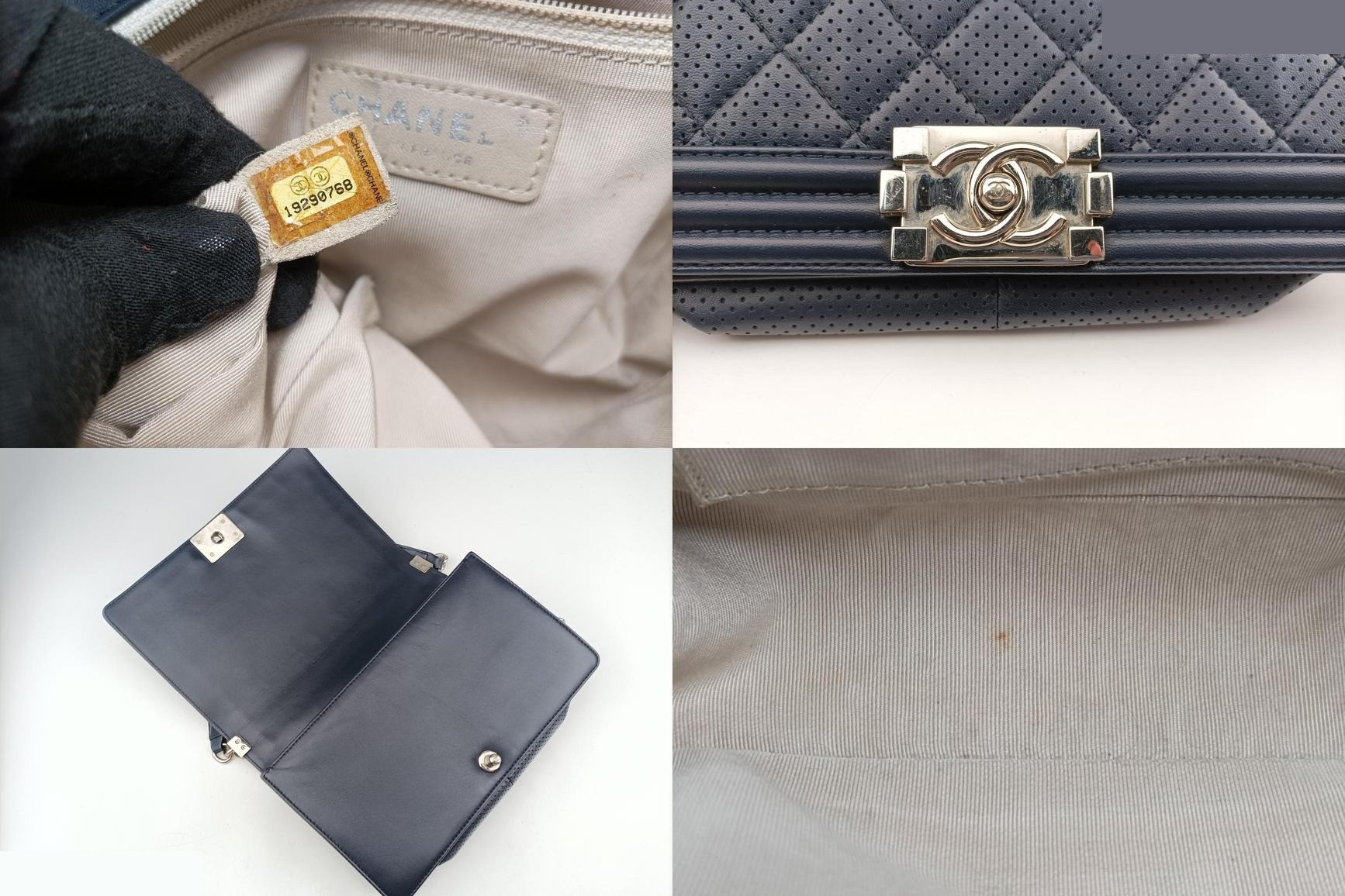 Boy Chanel Matelassé Coco Mark Lambskin Navy — view 8