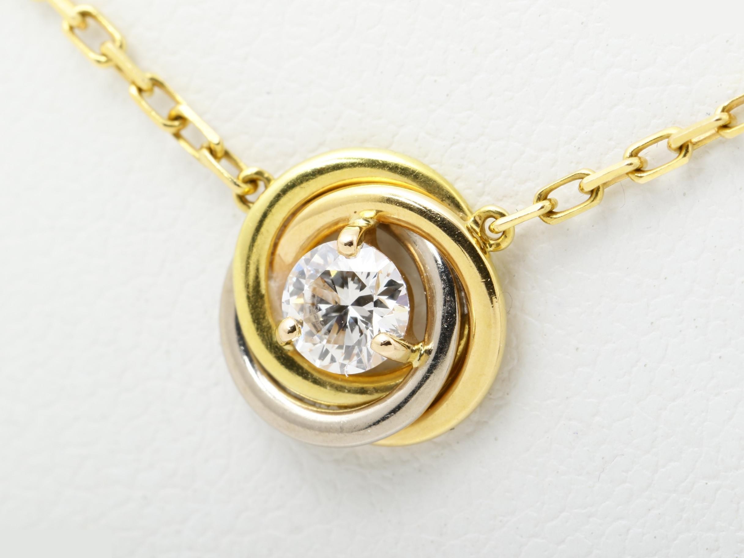 Trinity 750 Diamond Necklace, 2.8g, K18 Gold, 40cm — view 3