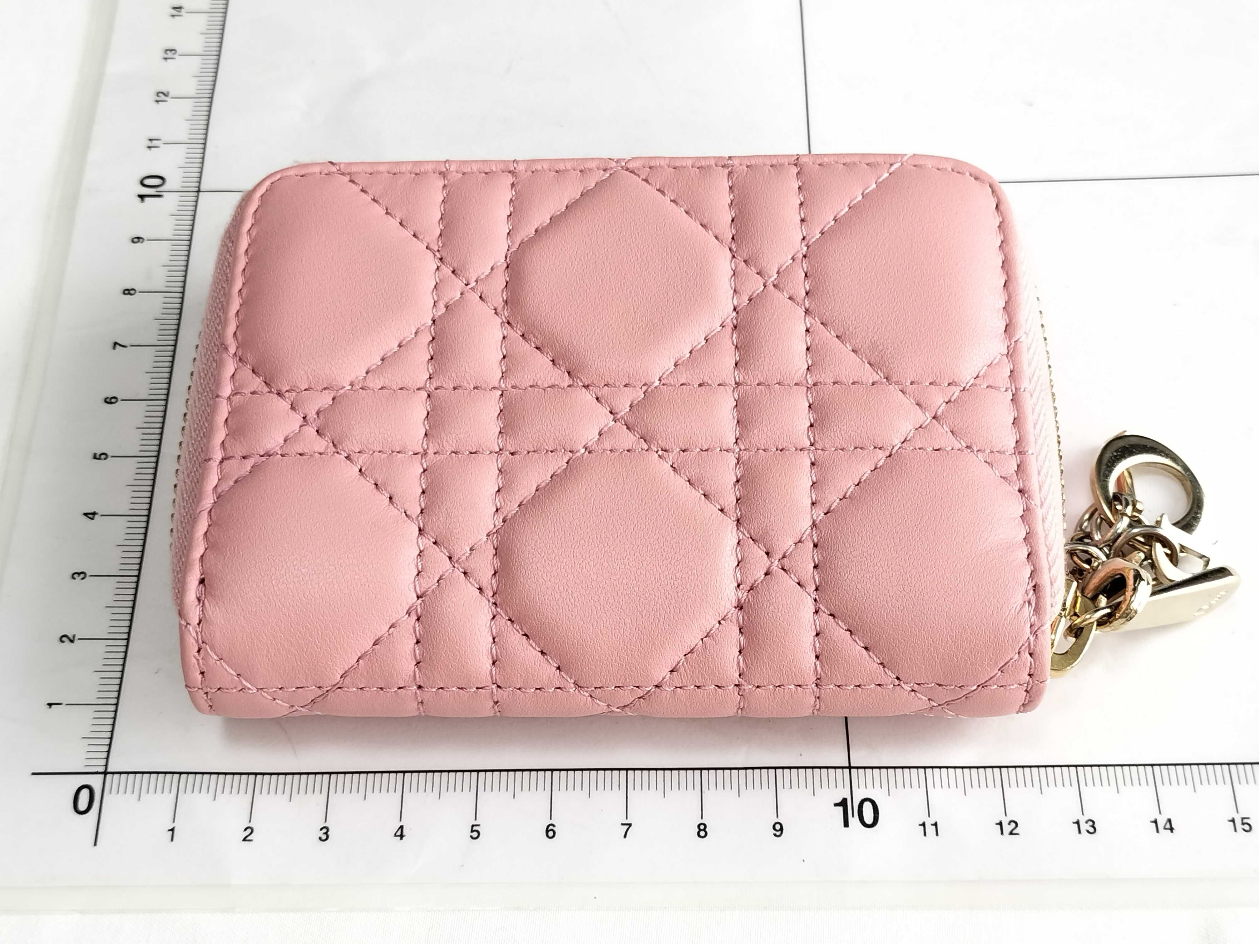 Cannage Round Zip Folding Wallet Pink — view 2