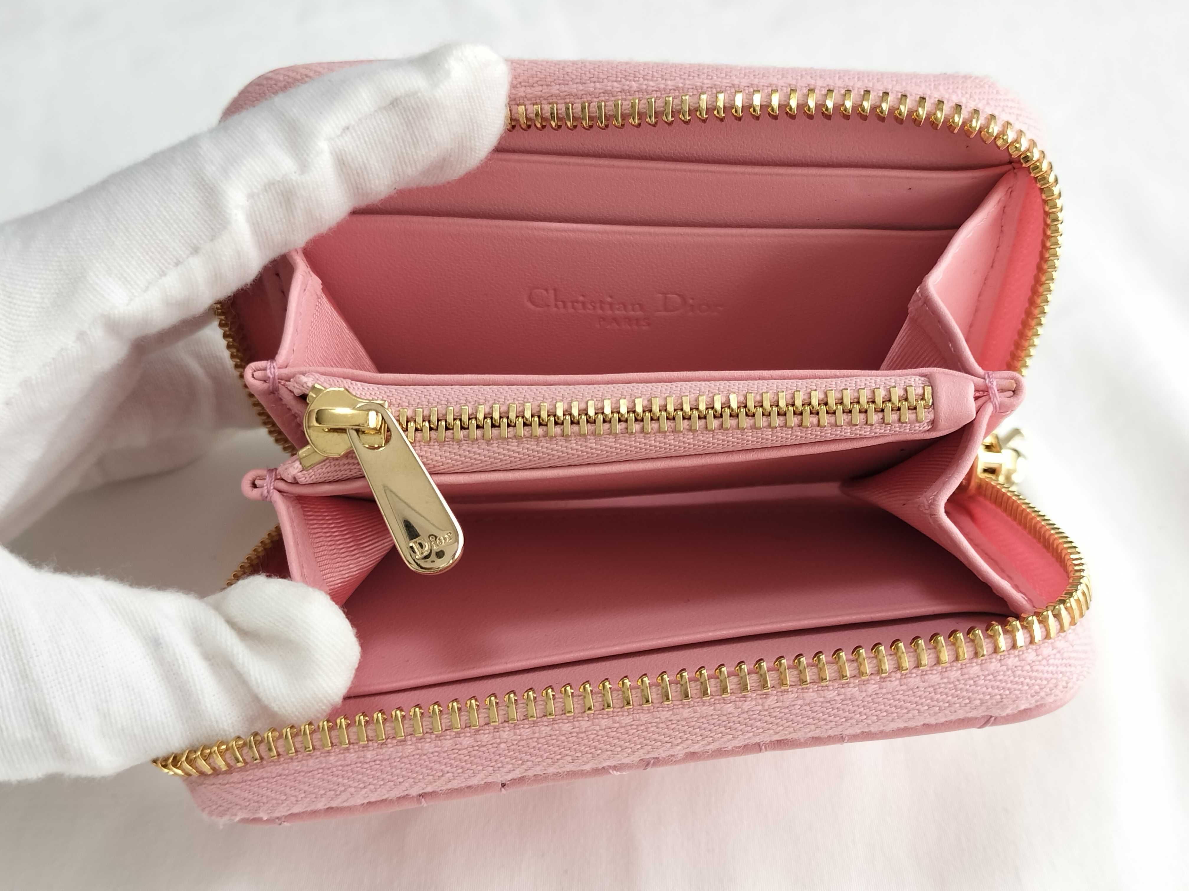 Cannage Round Zip Folding Wallet Pink — view 13