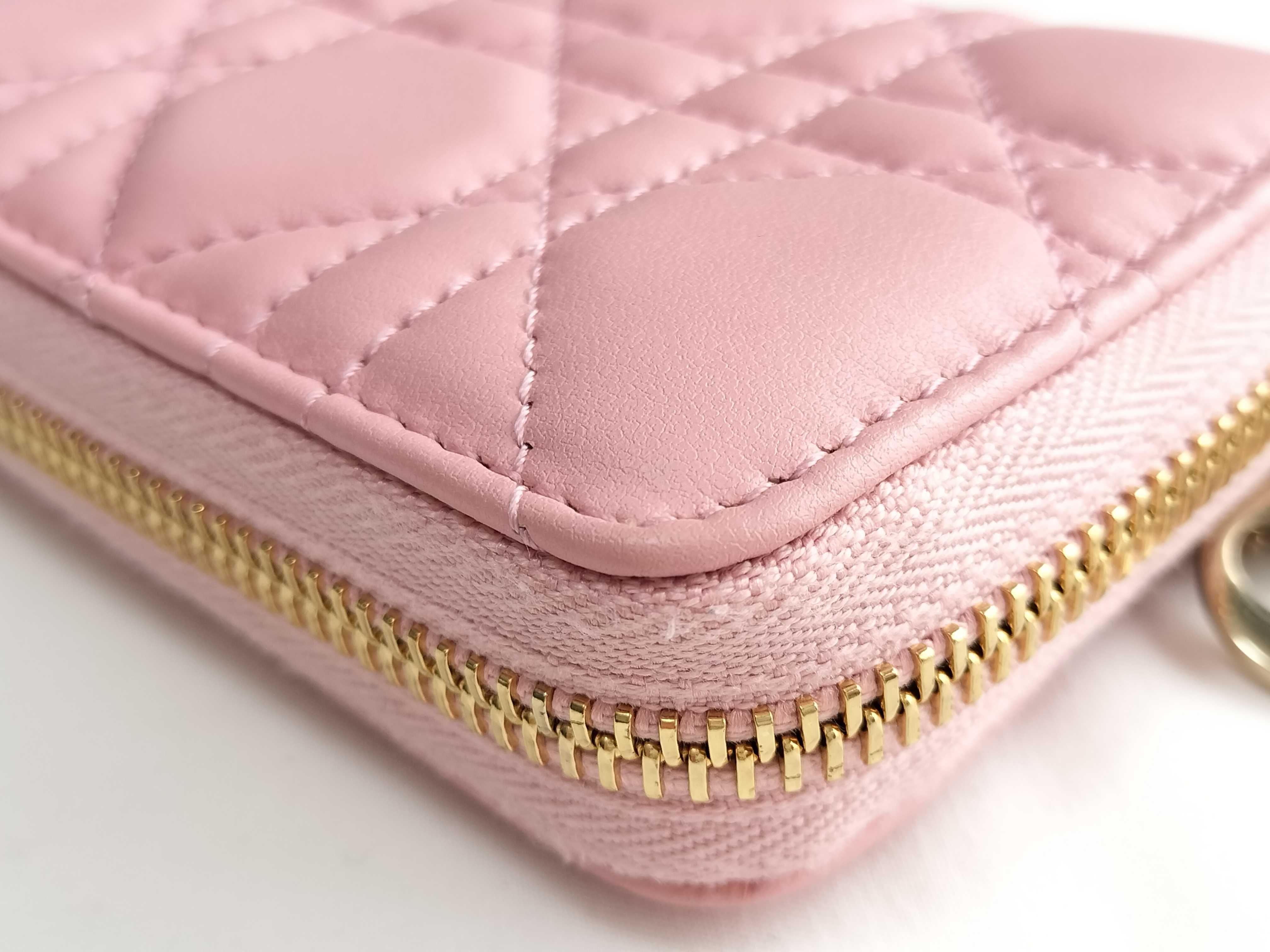 Cannage Round Zip Folding Wallet Pink — view 14
