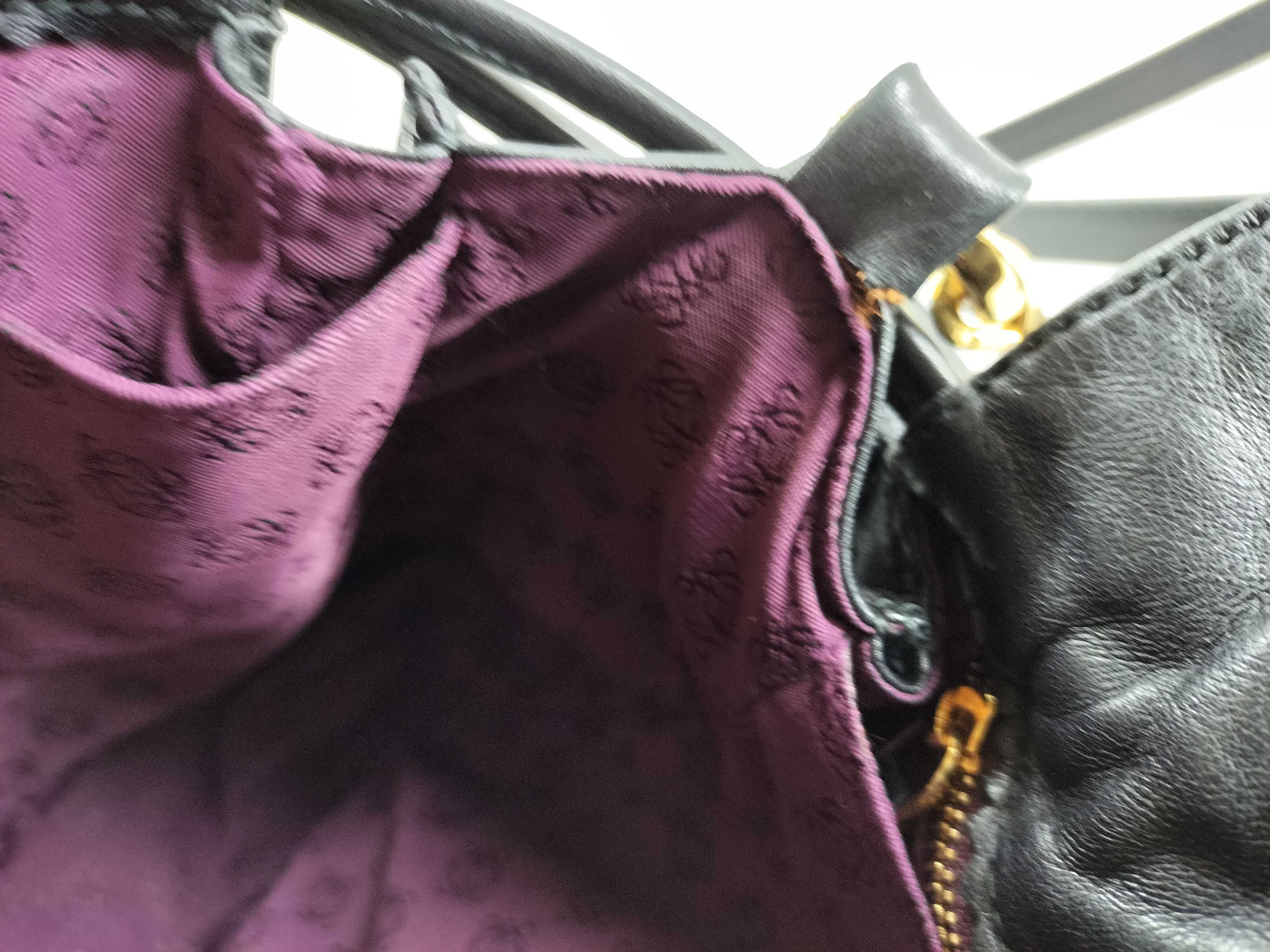Flamenco Nappa Leather Shoulder Bag, Black — view 9