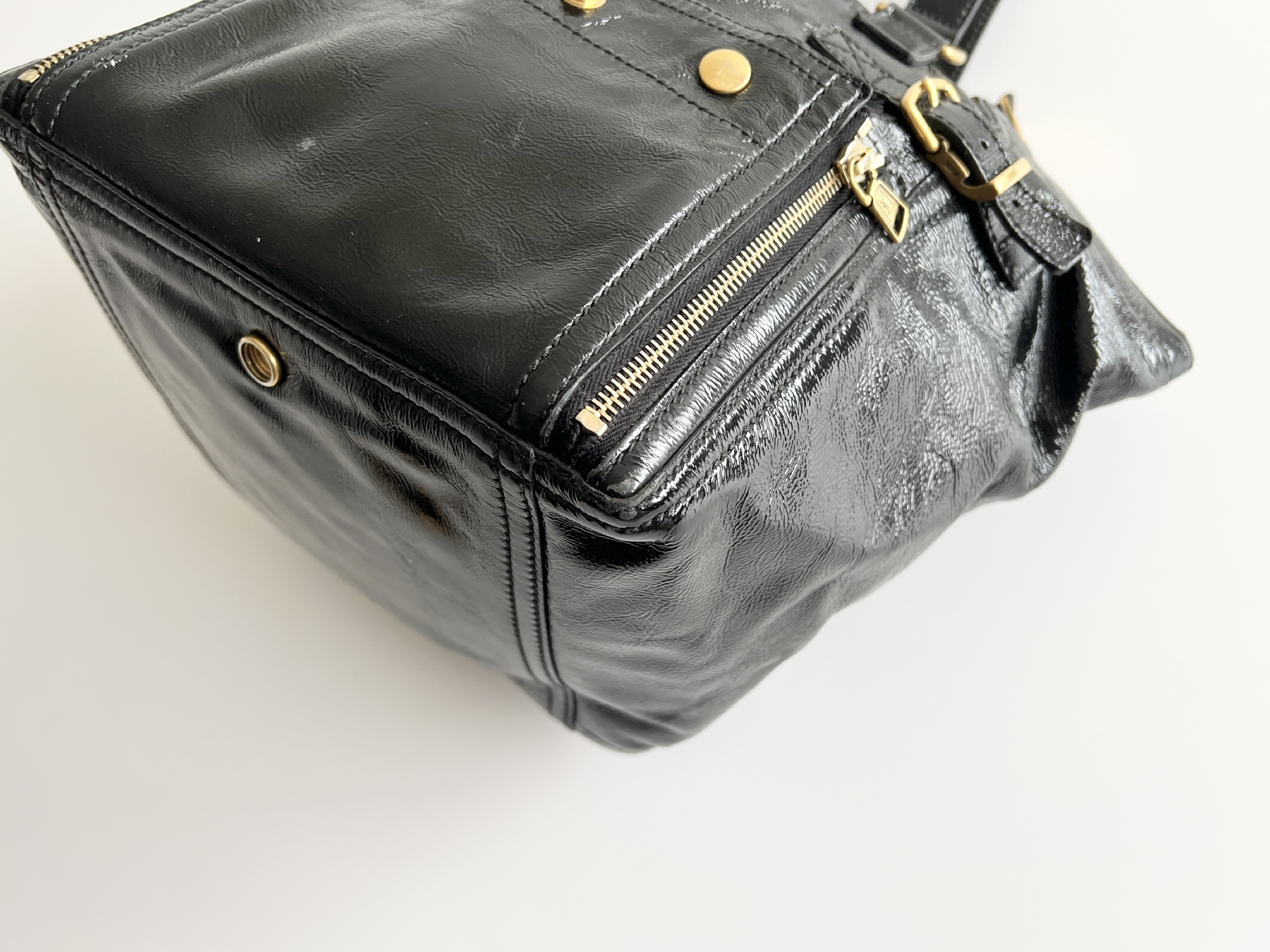 Rive Gauche Downtown Leather Enamel Patent Tote Bag Handbag Tote Bag — view 12