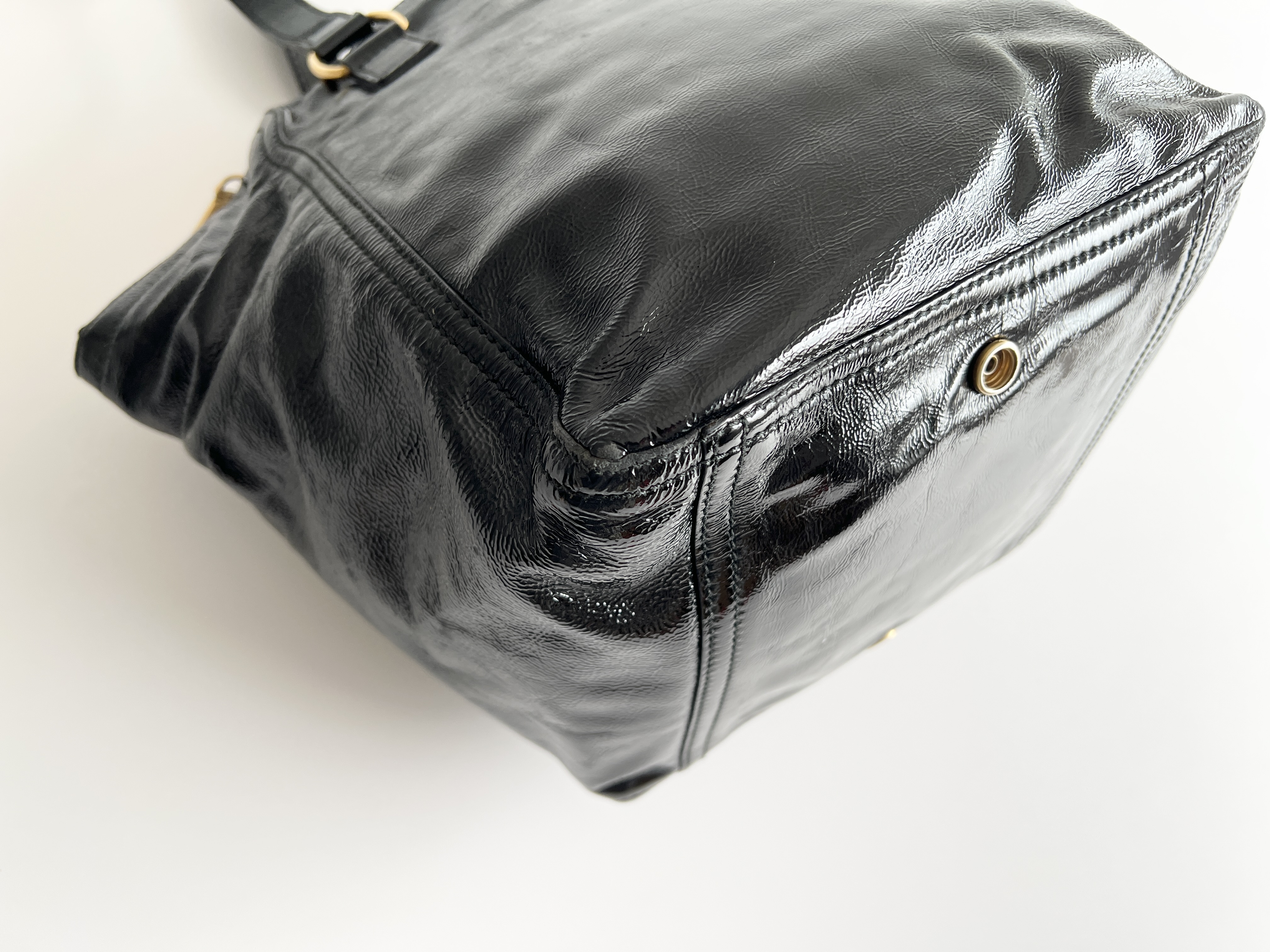 Rive Gauche Downtown Leather Enamel Patent Tote Bag Handbag Tote Bag — view 13