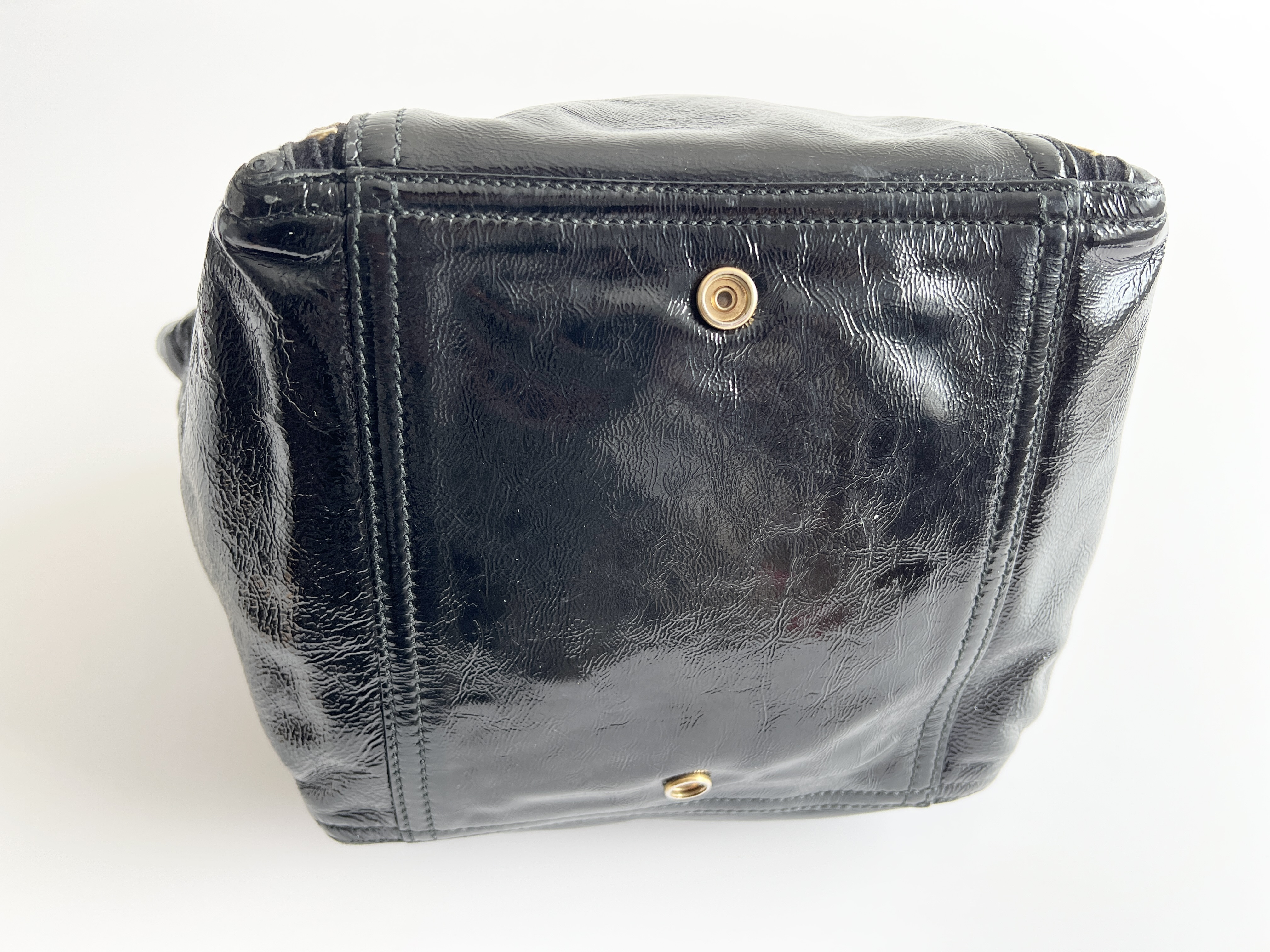 Rive Gauche Downtown Leather Enamel Patent Tote Bag Handbag Tote Bag — view 15
