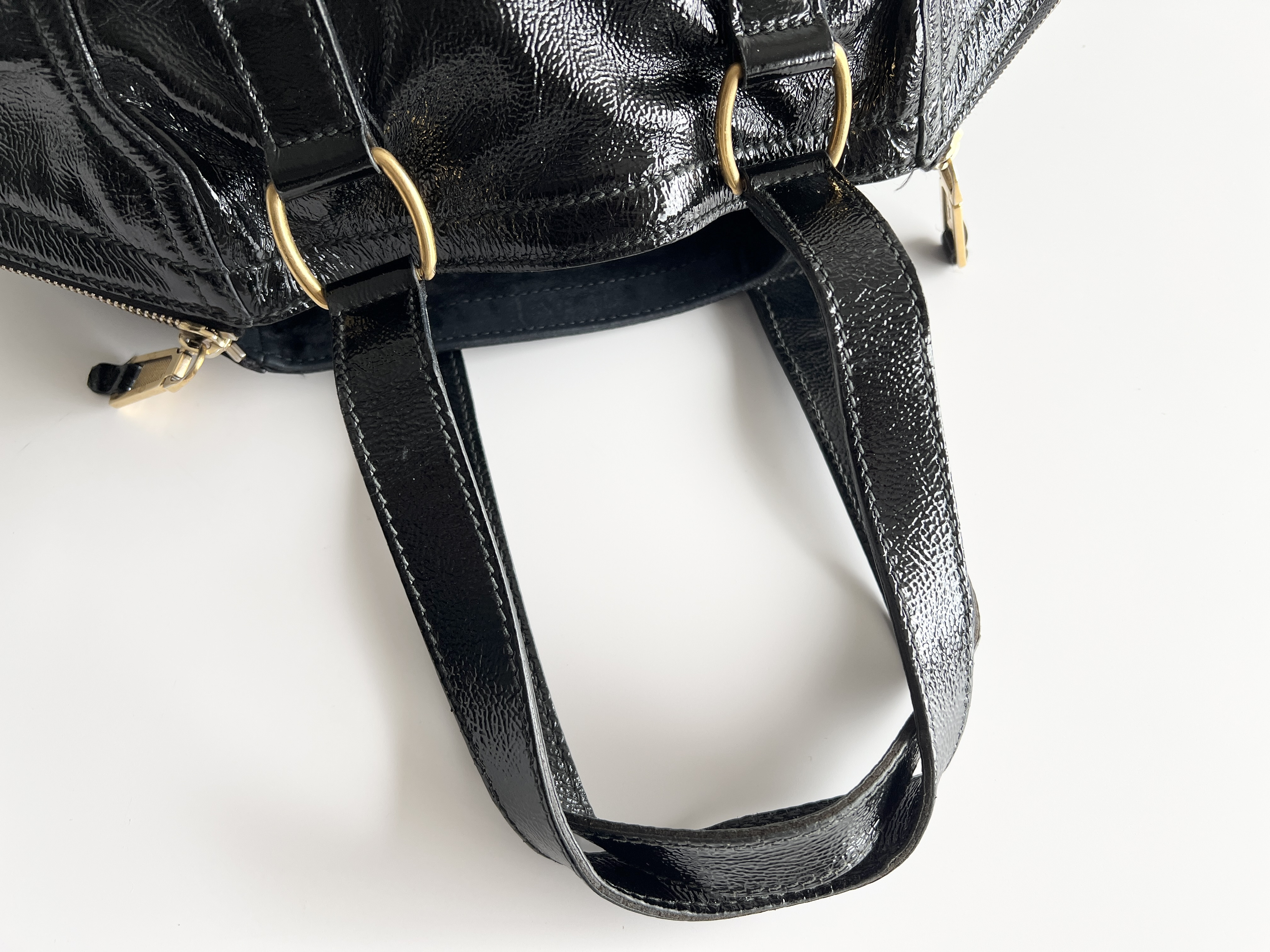 Rive Gauche Downtown Leather Enamel Patent Tote Bag Handbag Tote Bag — view 4