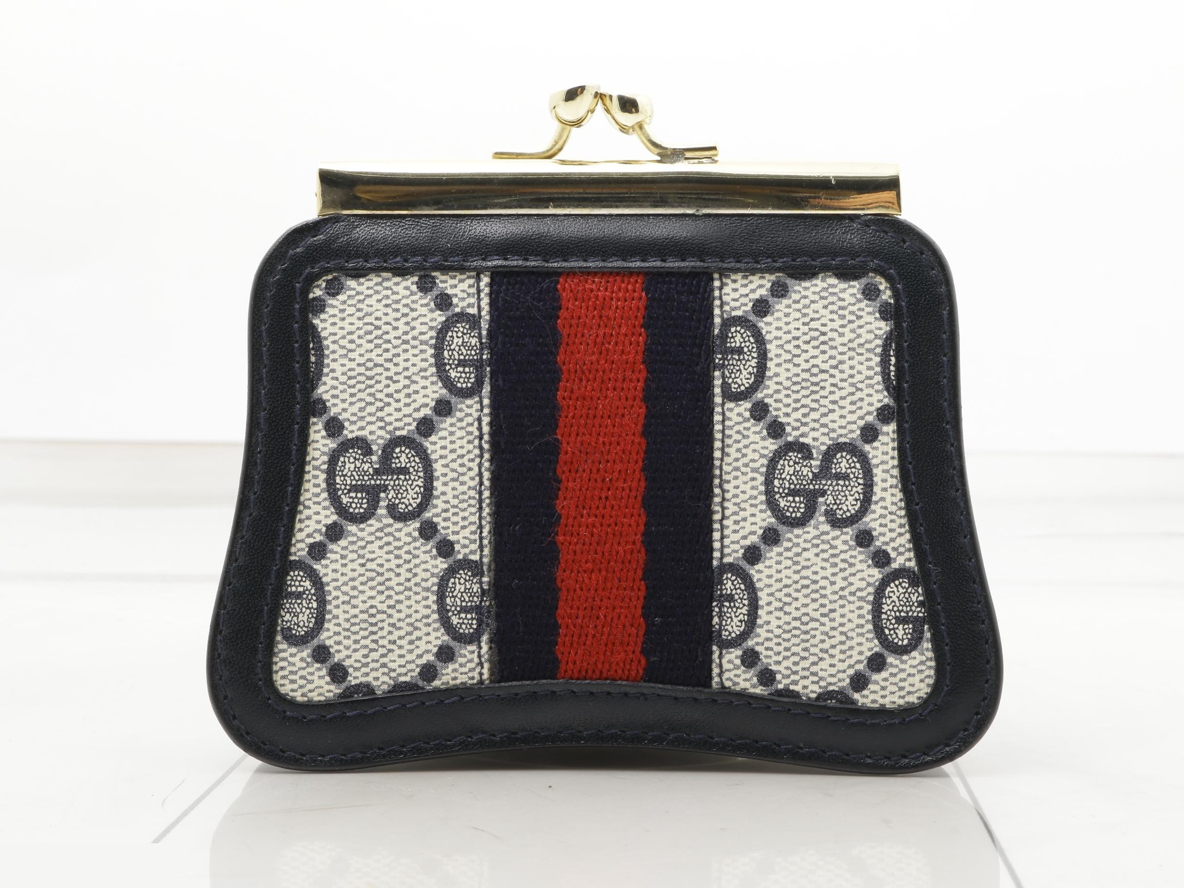GG Supreme Coin Case, Web Line, Navy — view 2